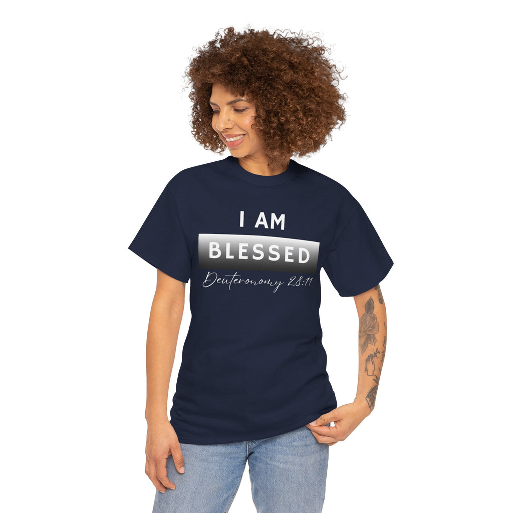 I Am Blessed Christian T-Shirt — Deuteronomy 28:11 Scripture Faith Tee (2)