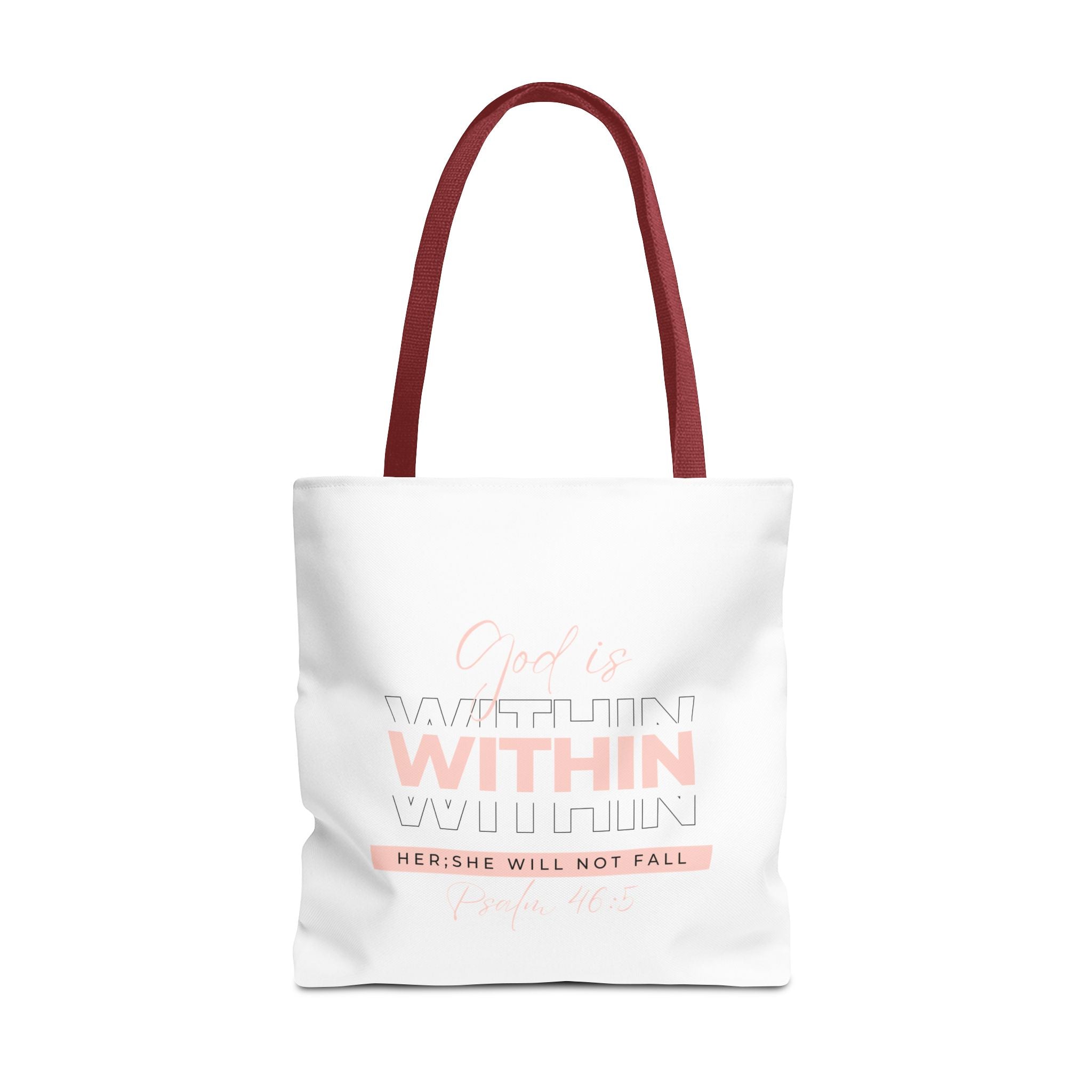 God Is Within Her Tote Bag – Psalm 46:5 Christian Scripture Tote for Women