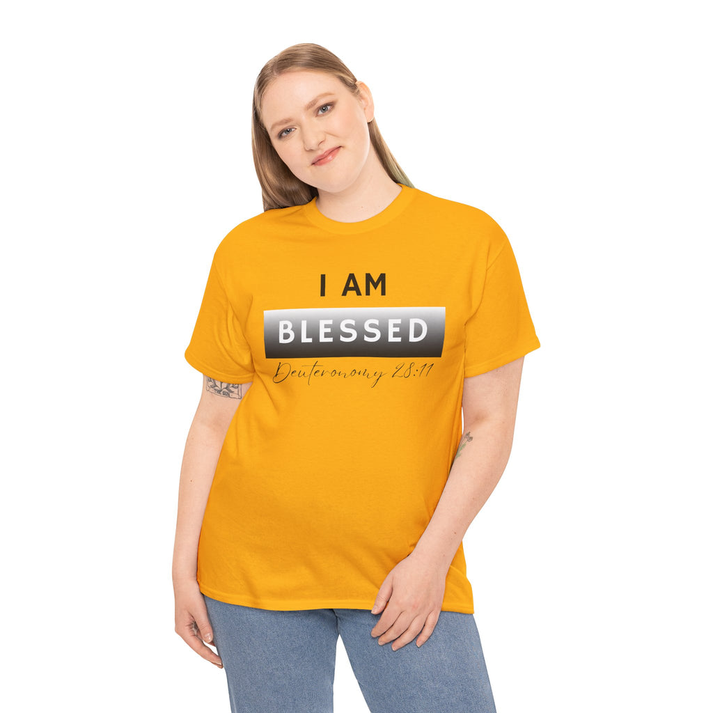 I Am Blessed Christian T-Shirt — Deuteronomy 28:11 Scripture Faith Tee