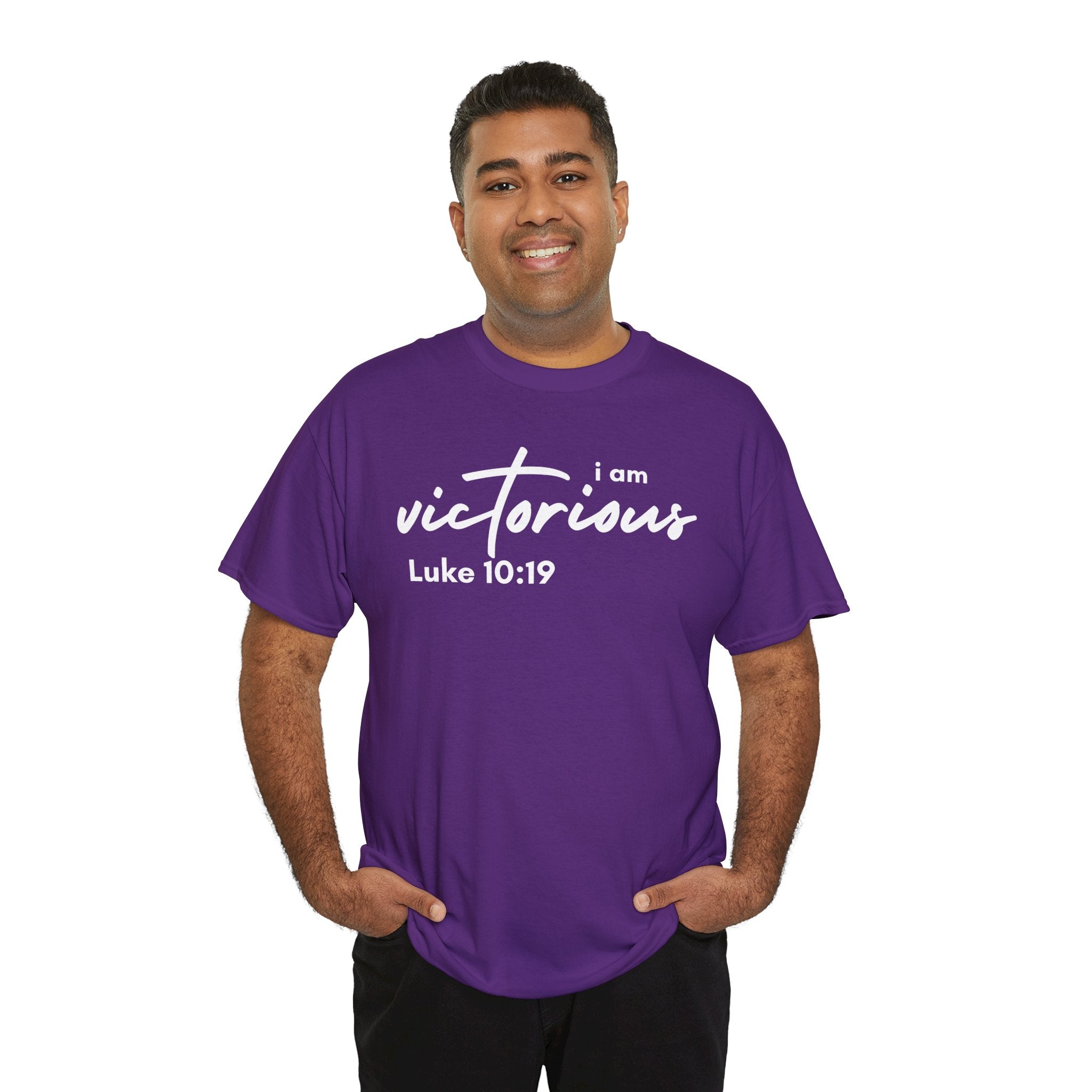 I Am Victorious Christian T-Shirt – Luke 10:19 Scripture Tee | Faith-Based Apparel