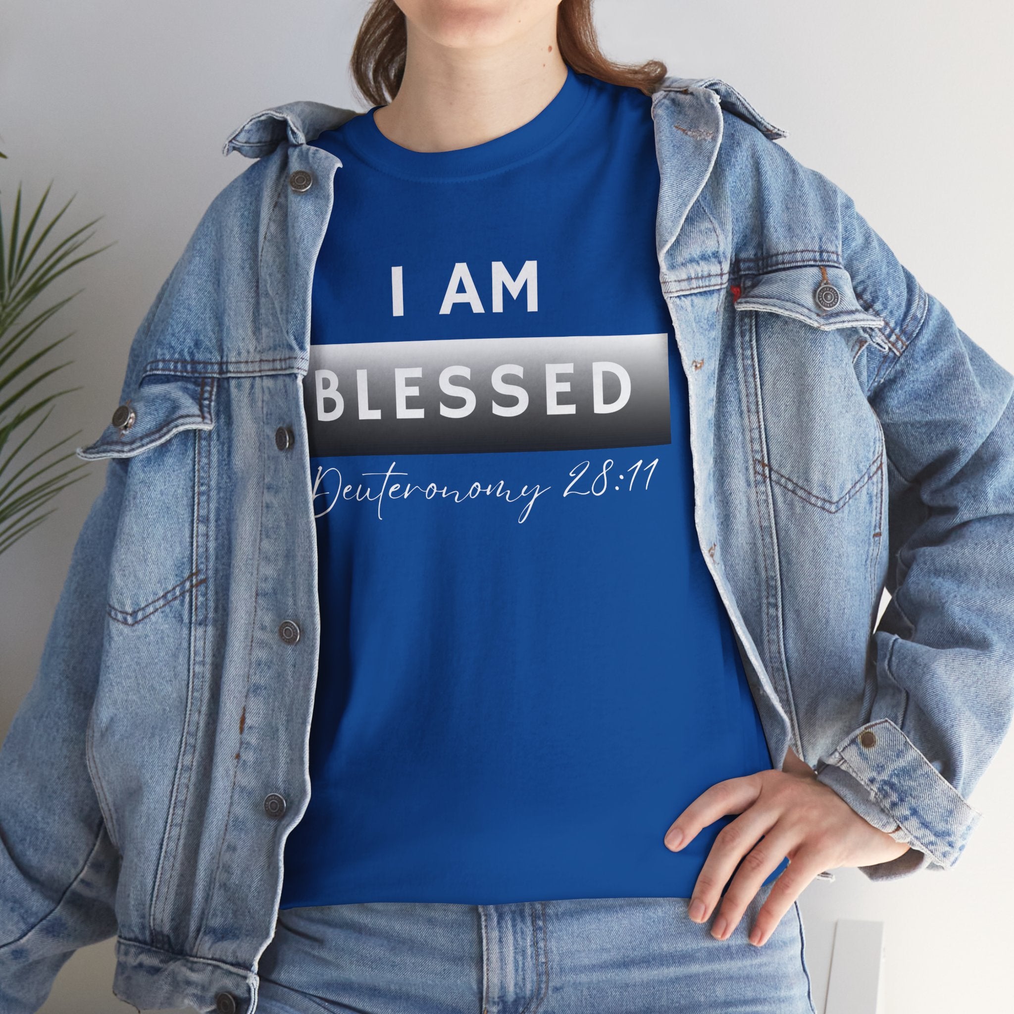I Am Blessed Christian T-Shirt — Deuteronomy 28:11 Scripture Faith Tee (2)