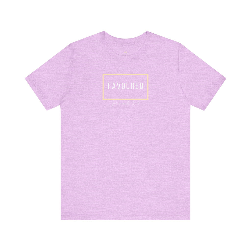 Favoured Christian T-Shirt – Proverbs 3:4 Scripture Tee | Faith-Based Unisex Shirt