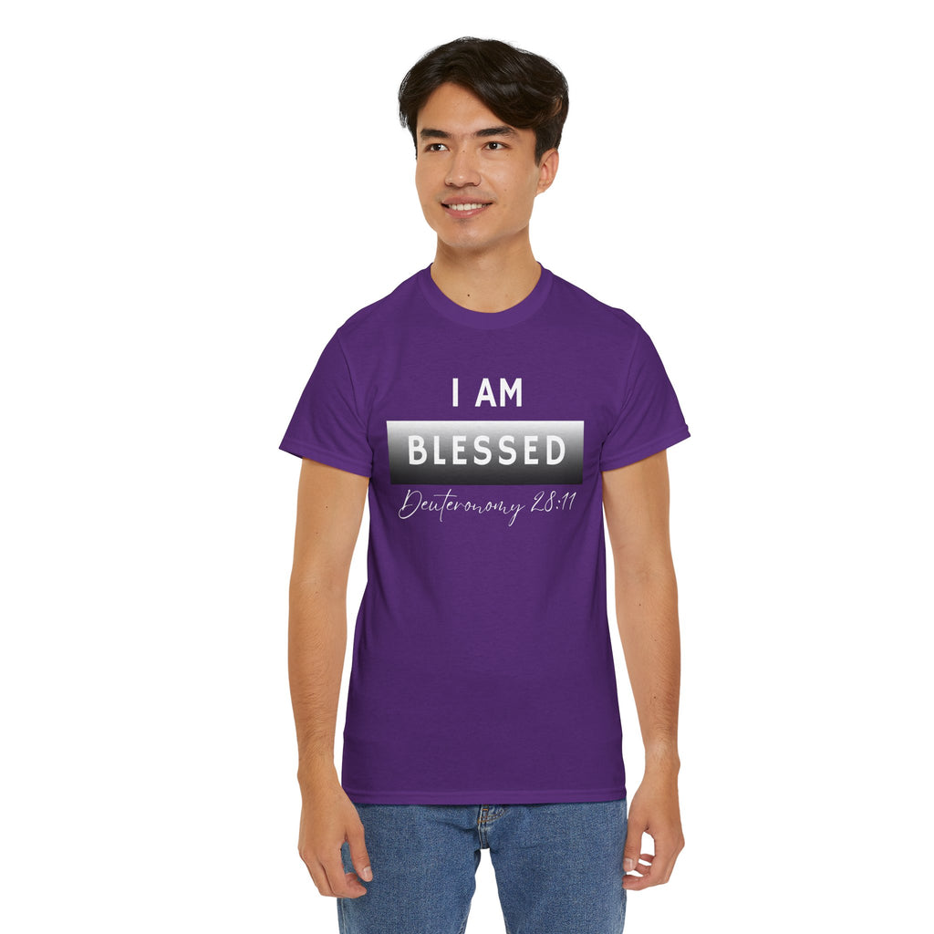 I Am Blessed Christian T-Shirt — Deuteronomy 28:11 Scripture Faith Tee (2)