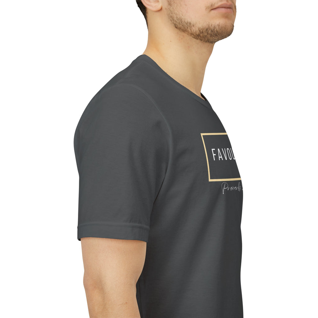 Favoured Christian T-Shirt – Proverbs 3:4 Scripture Tee | Faith-Based Unisex Shirt