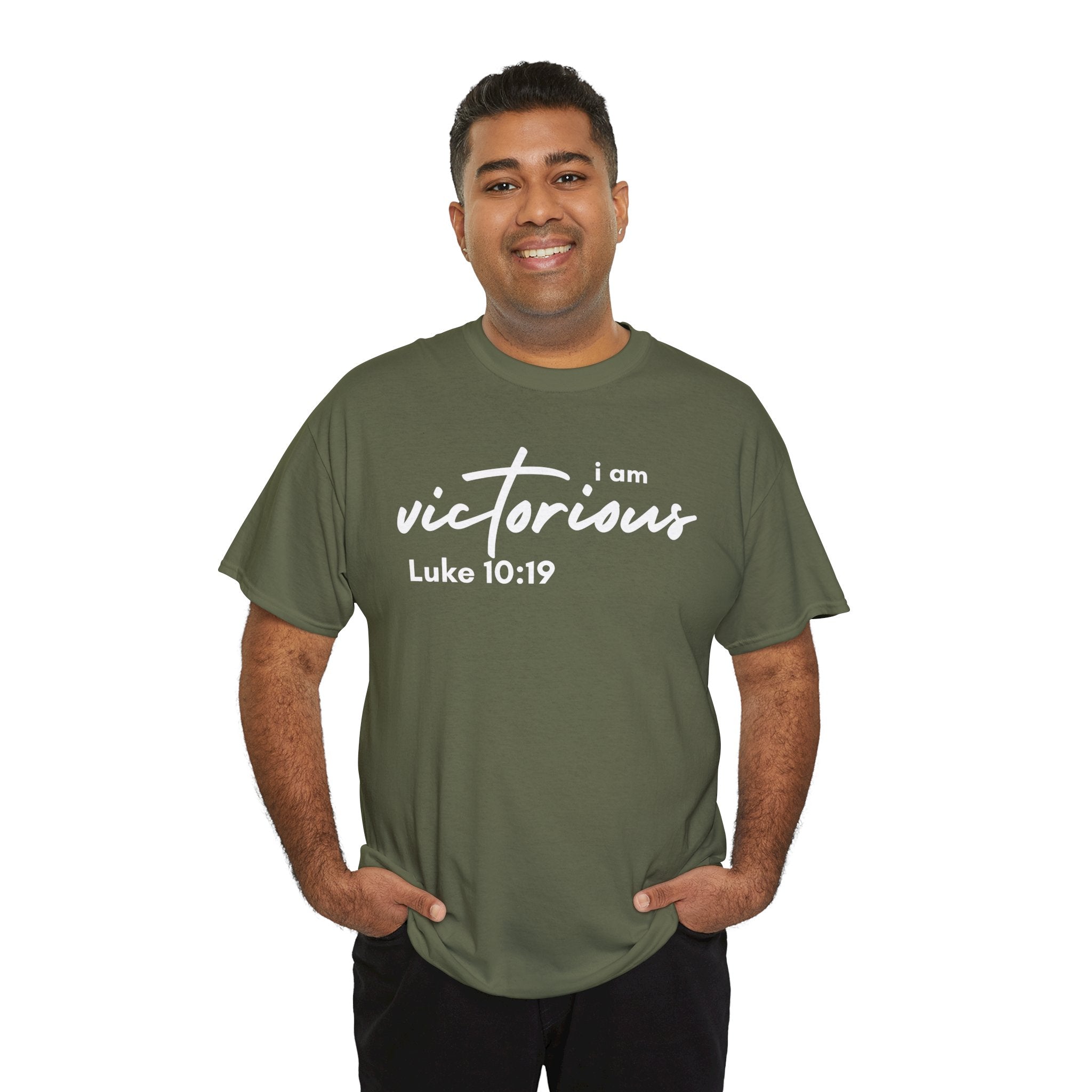 I Am Victorious Christian T-Shirt – Luke 10:19 Scripture Tee | Faith-Based Apparel