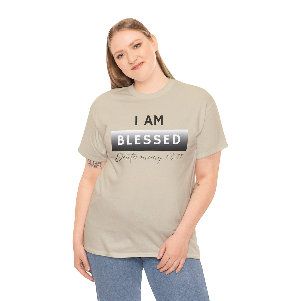 I Am Blessed Christian T-Shirt — Deuteronomy 28:11 Scripture Faith Tee