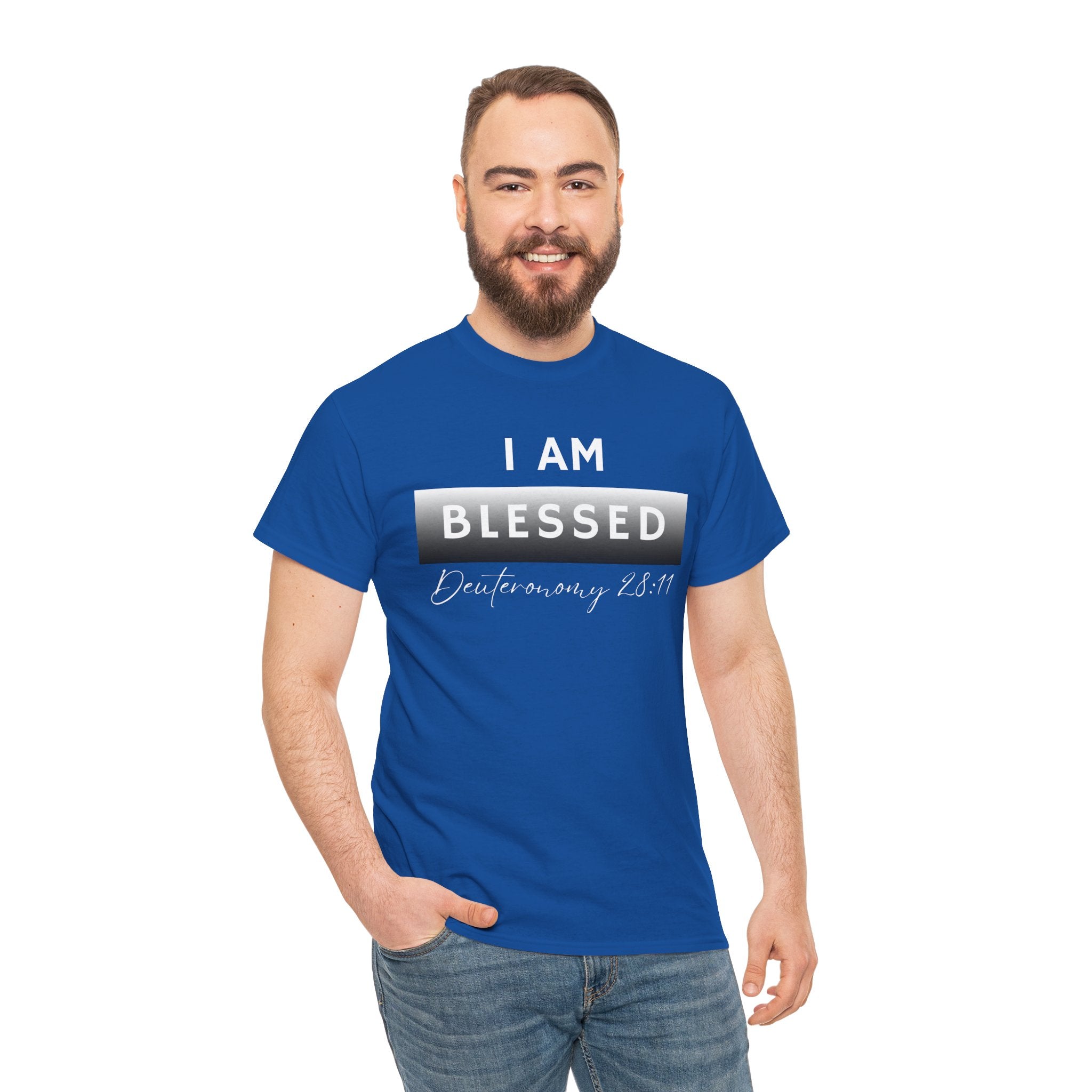 I Am Blessed Christian T-Shirt — Deuteronomy 28:11 Scripture Faith Tee (2)