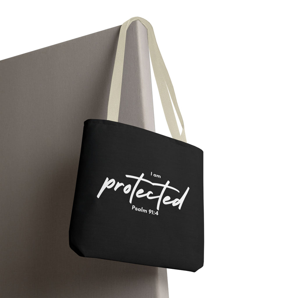 I Am Protected Tote Bag — Psalm 91:4 Christian Scripture Canvas Tote | Faith-Based Carryall