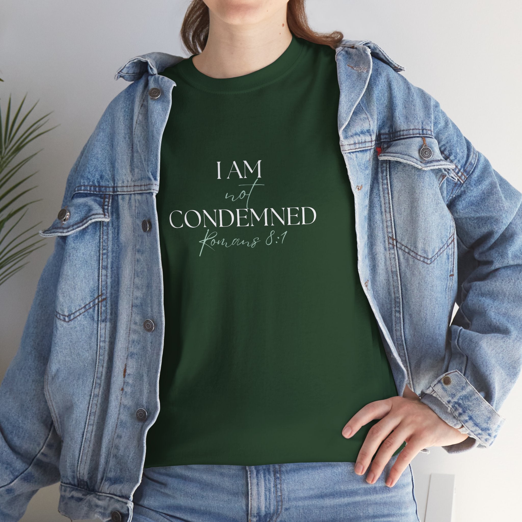 I Am Not Condemned T-Shirt – Christian Tee (Romans 8:1 Scripture) | Faith Apparel for Men & Women