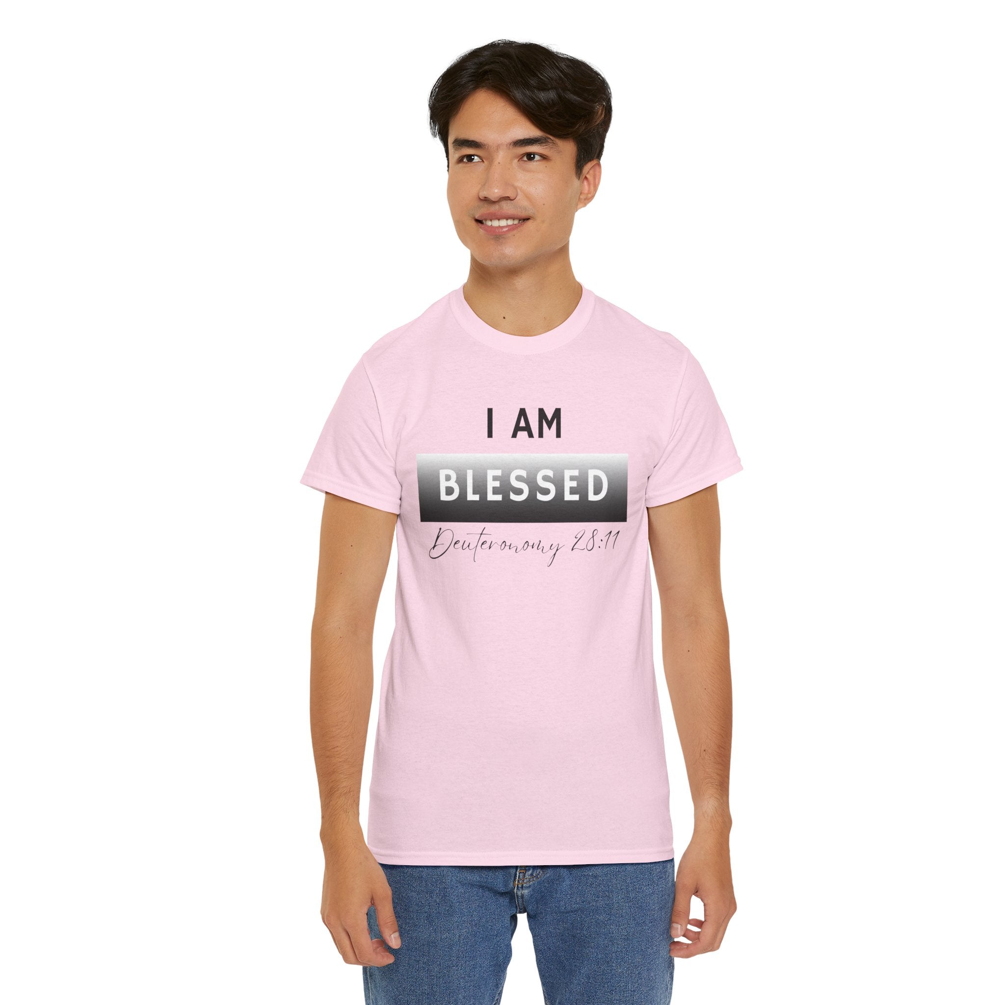 I Am Blessed Christian T-Shirt — Deuteronomy 28:11 Scripture Faith Tee