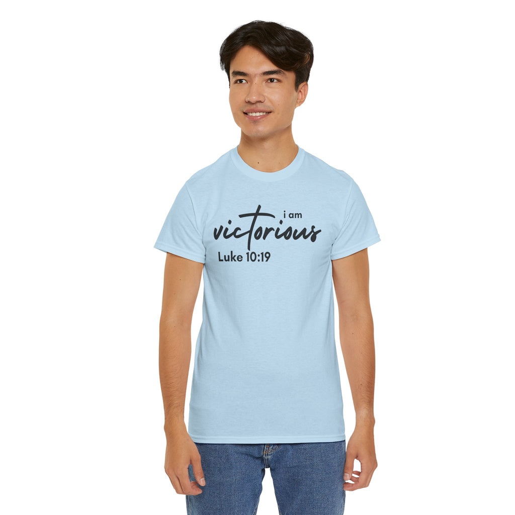 I Am Victorious Christian T-Shirt – Luke 10:19 Scripture Tee | Faith-Based Apparel