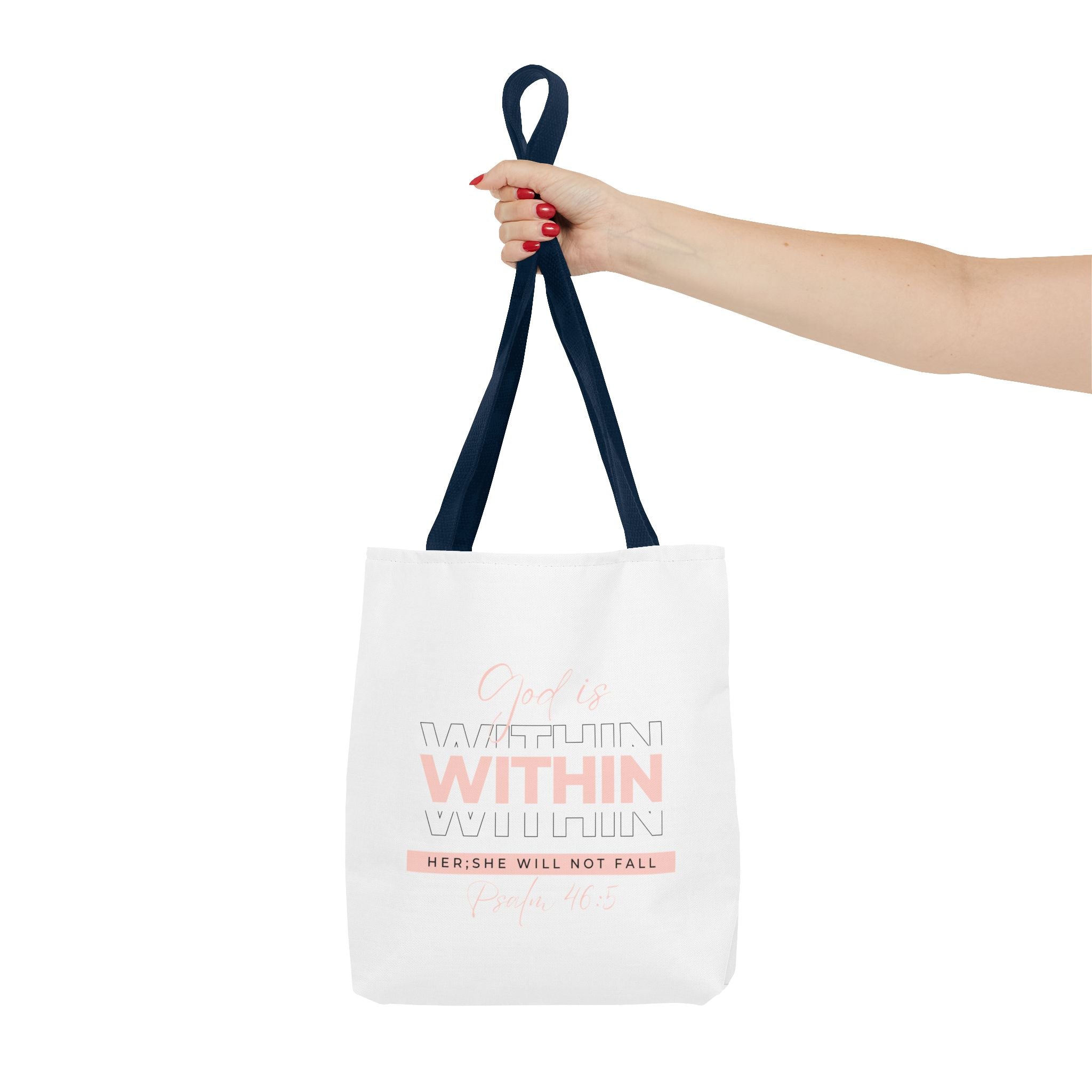 God Is Within Her Tote Bag – Psalm 46:5 Christian Scripture Tote for Women
