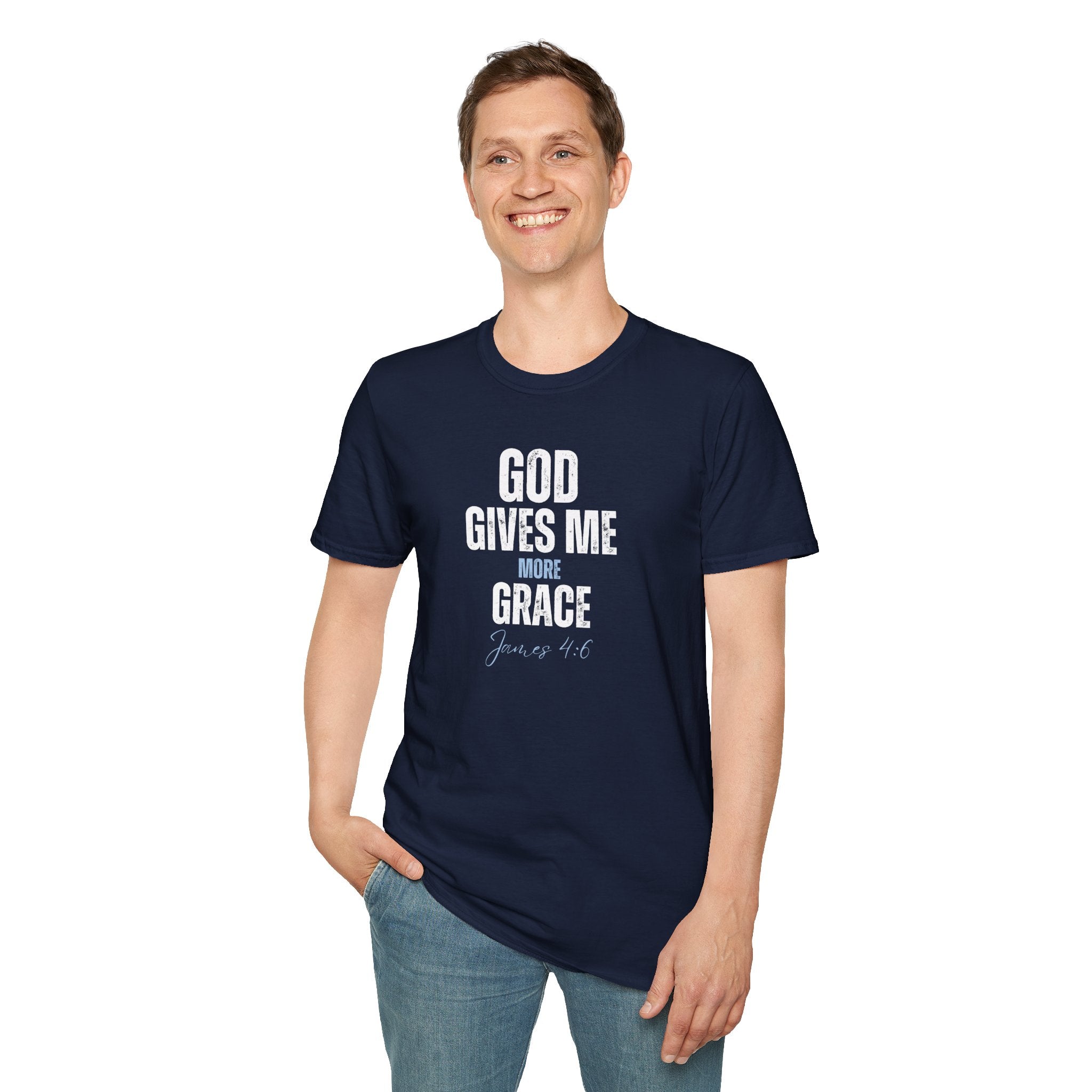God Gives Me More Grace T-Shirt — James 4:6 Christian Scripture Tee