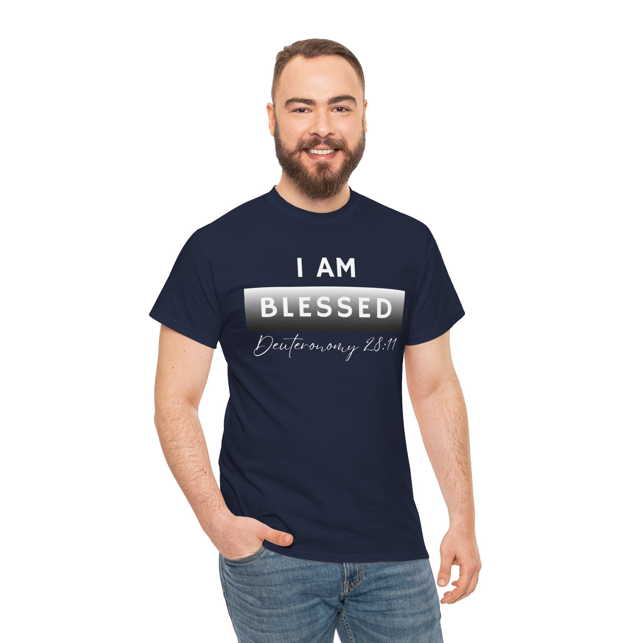 I Am Blessed Christian T-Shirt — Deuteronomy 28:11 Scripture Faith Tee (2)