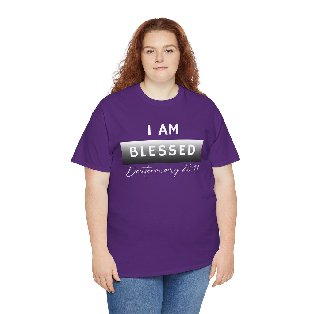 I Am Blessed Christian T-Shirt — Deuteronomy 28:11 Scripture Faith Tee (2)