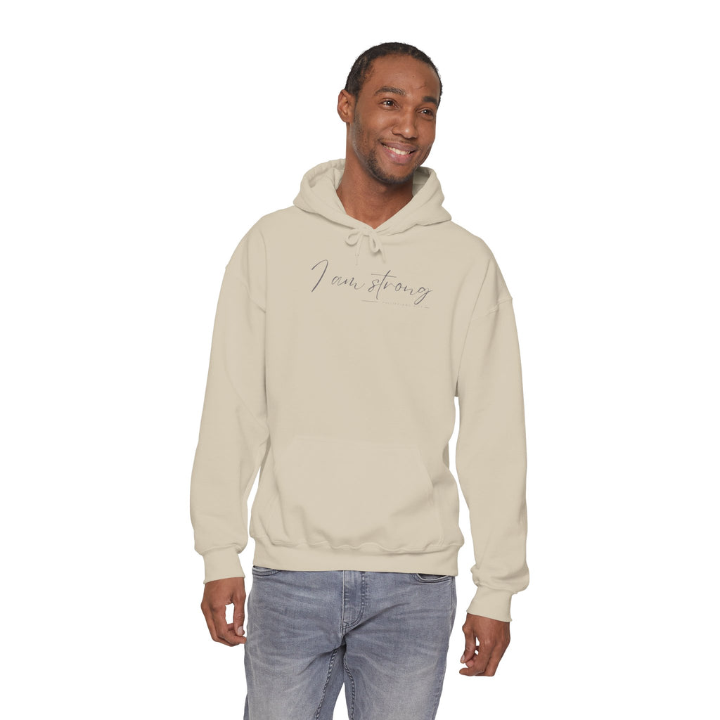 I Am Strong Hoodie – Philippians 4:13 Christian Unisex Faith Sweatshirt