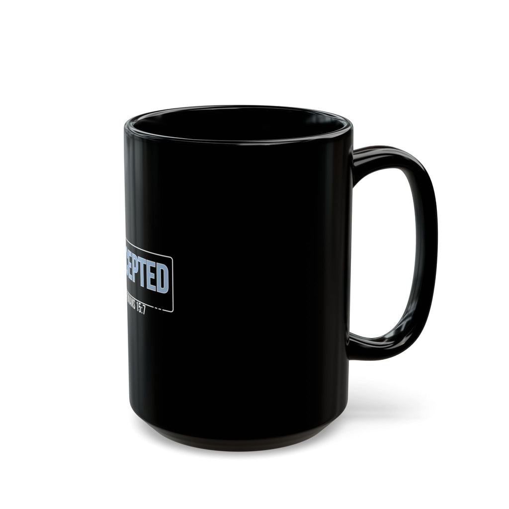“I Am Accepted” Christian Ceramic Mug – Romans 15:7 Scripture Coffee Cup (11oz & 15oz) – Faith-Inspired Gift