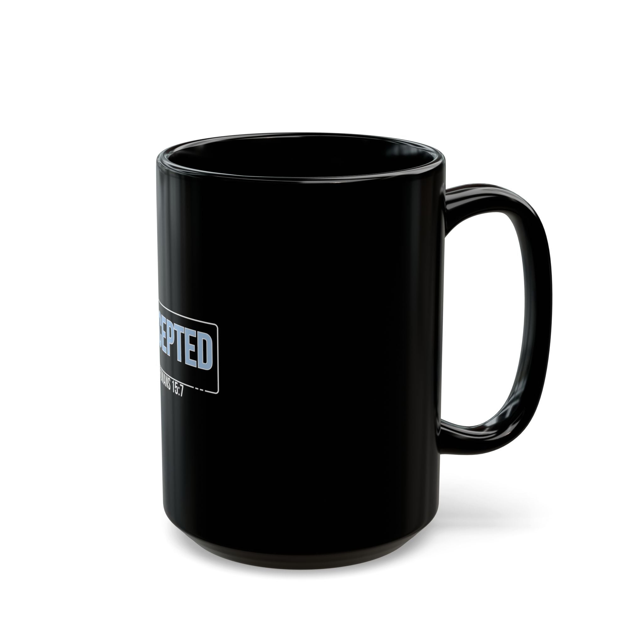 “I Am Accepted” Christian Ceramic Mug – Romans 15:7 Scripture Coffee Cup (11oz & 15oz) – Faith-Inspired Gift