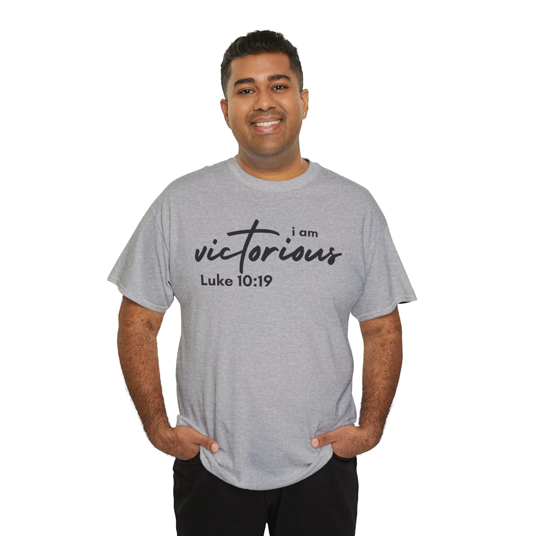 I Am Victorious Christian T-Shirt – Luke 10:19 Scripture Tee | Faith-Based Apparel