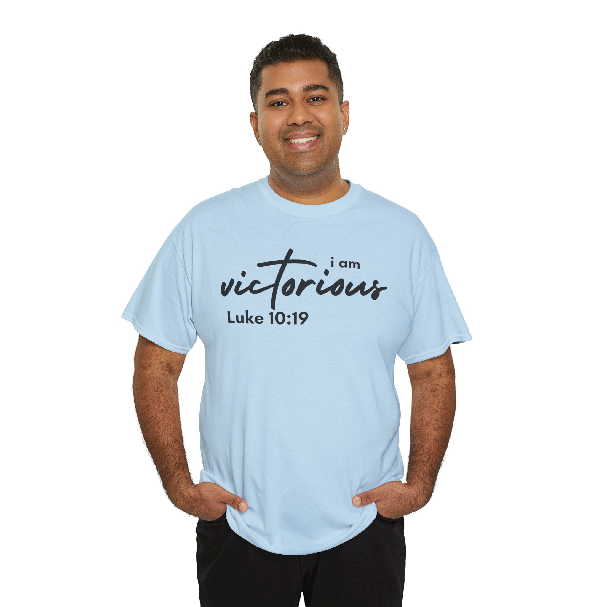 I Am Victorious Christian T-Shirt – Luke 10:19 Scripture Tee | Faith-Based Apparel