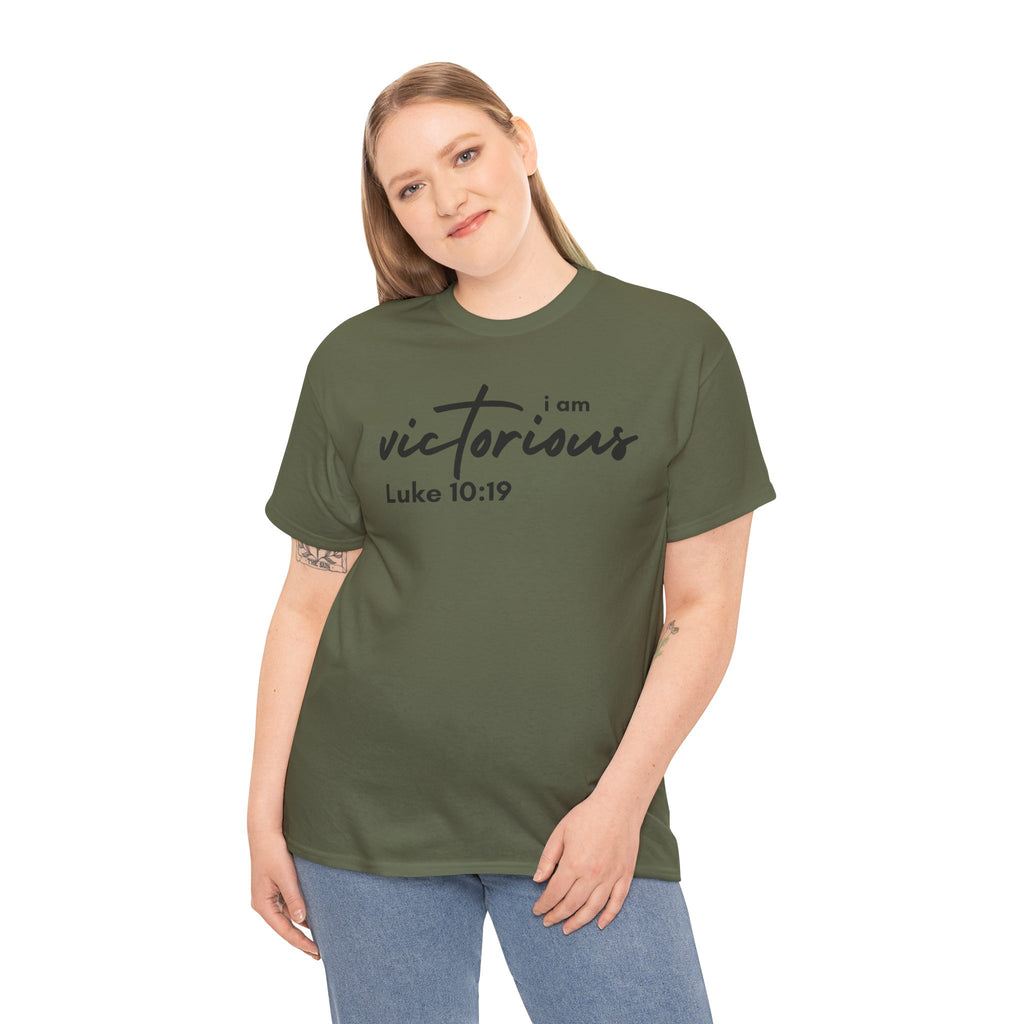 I Am Victorious Christian T-Shirt – Luke 10:19 Scripture Tee | Faith-Based Apparel