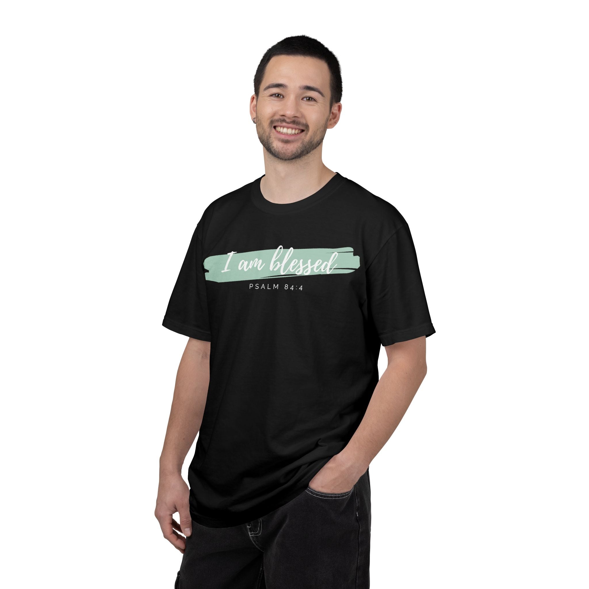 I Am Blessed Christian T-Shirt — Psalm 84:4 Scripture Tee | Garment-Dyed Faith Shirt