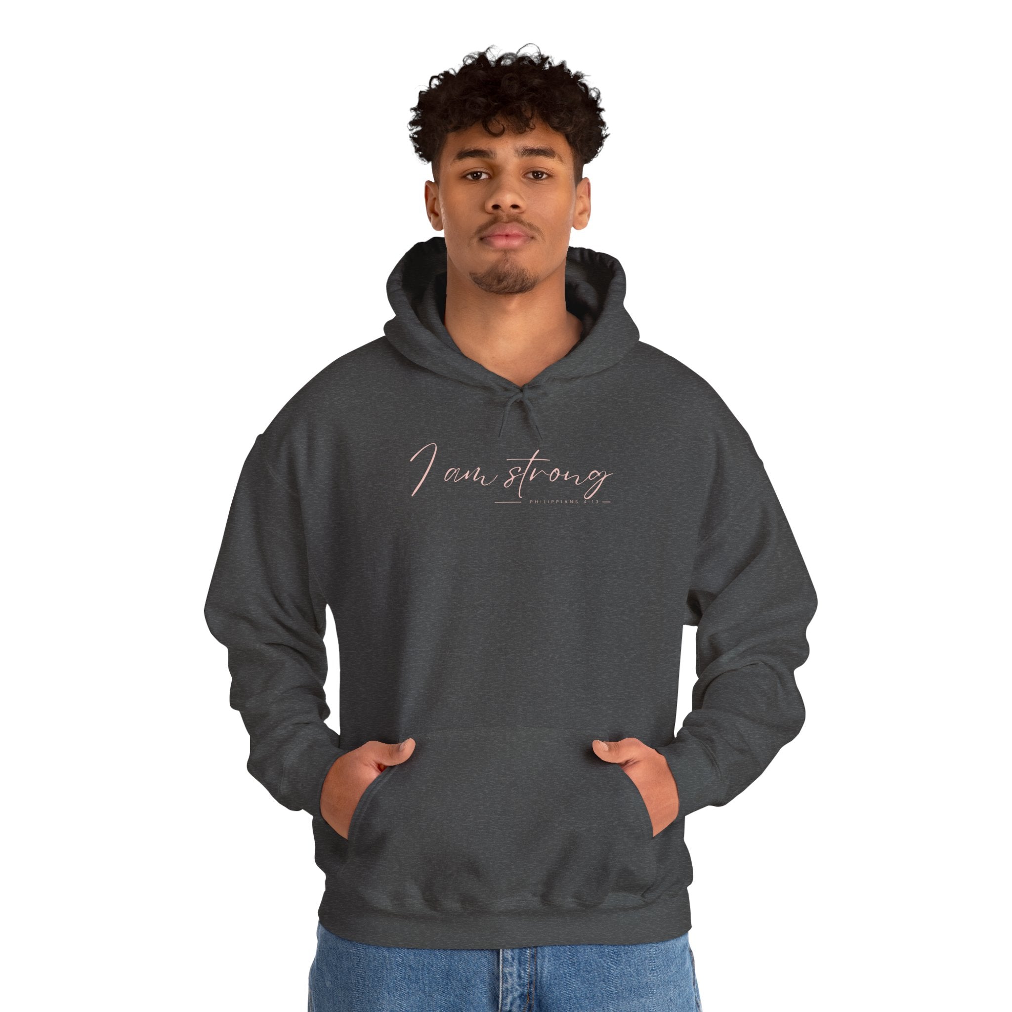 I Am Strong Hoodie – Philippians 4:13 Christian Unisex Faith Sweatshirt