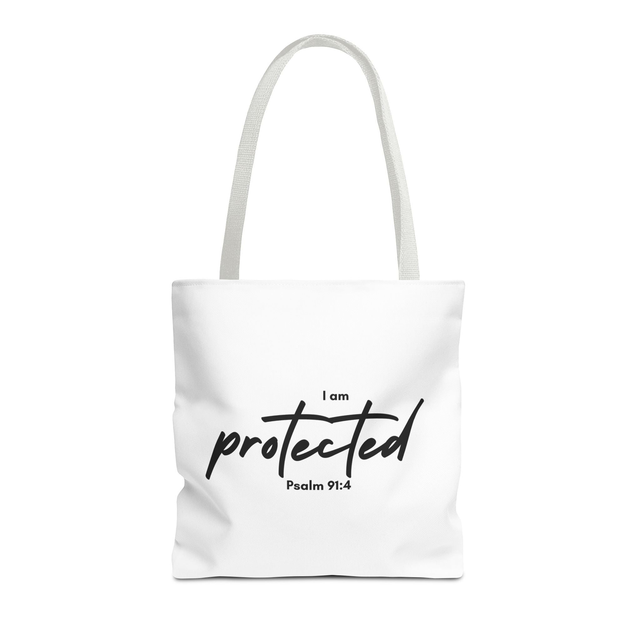 I Am Protected Tote Bag — Psalm 91:4 Christian Scripture Canvas Tote | Faith-Based Carryall