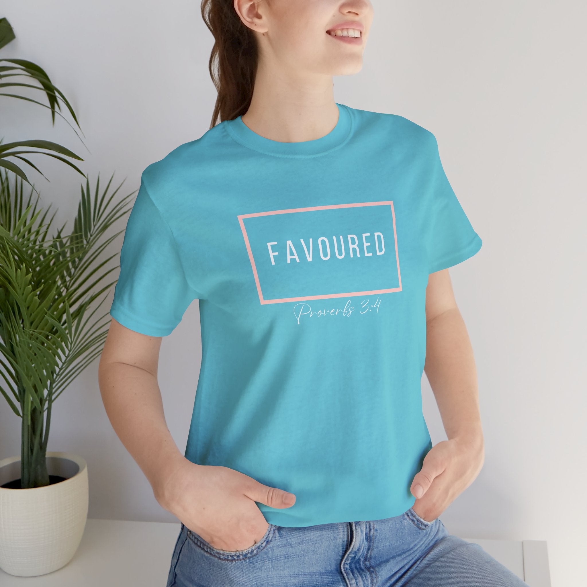 Favoured Christian T-Shirt – Proverbs 3:4 Scripture Tee | Faith-Based Unisex Shirt