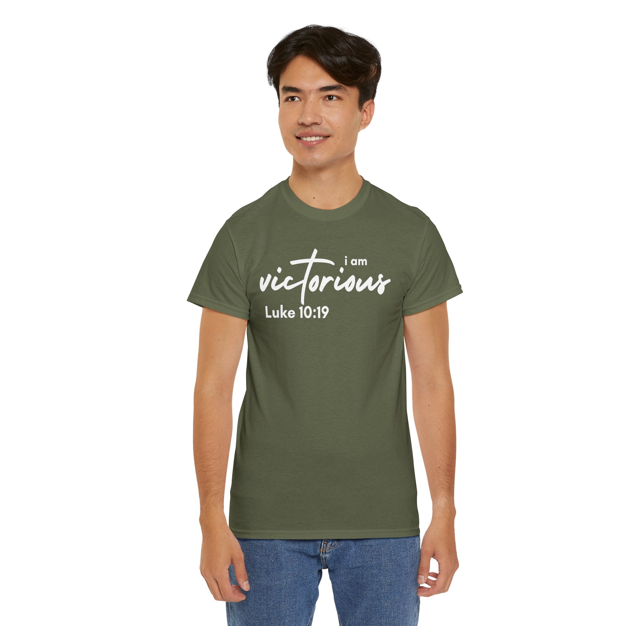 I Am Victorious Christian T-Shirt – Luke 10:19 Scripture Tee | Faith-Based Apparel