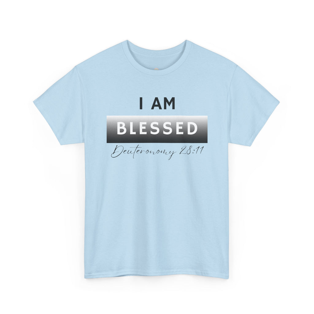 I Am Blessed Christian T-Shirt — Deuteronomy 28:11 Scripture Faith Tee