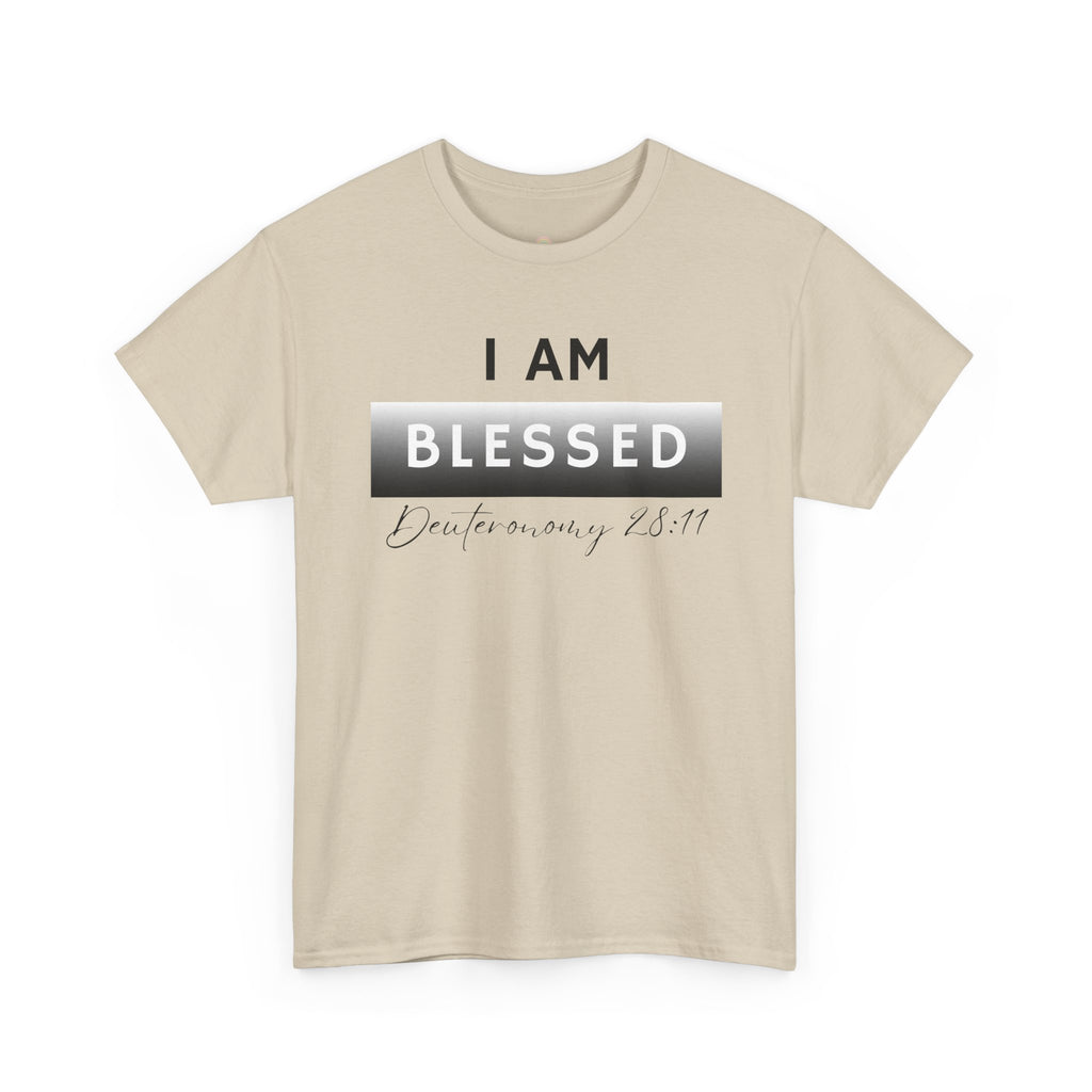 I Am Blessed Christian T-Shirt — Deuteronomy 28:11 Scripture Faith Tee