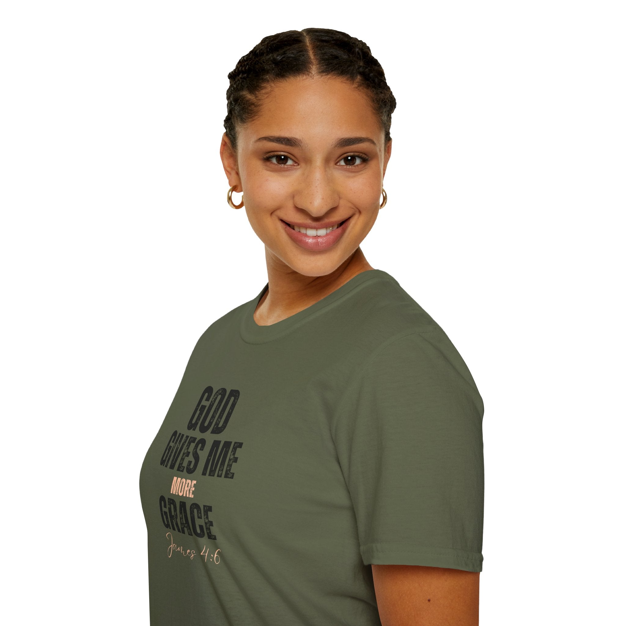 God Gives Me More Grace T-Shirt — James 4:6 Christian Scripture Tee