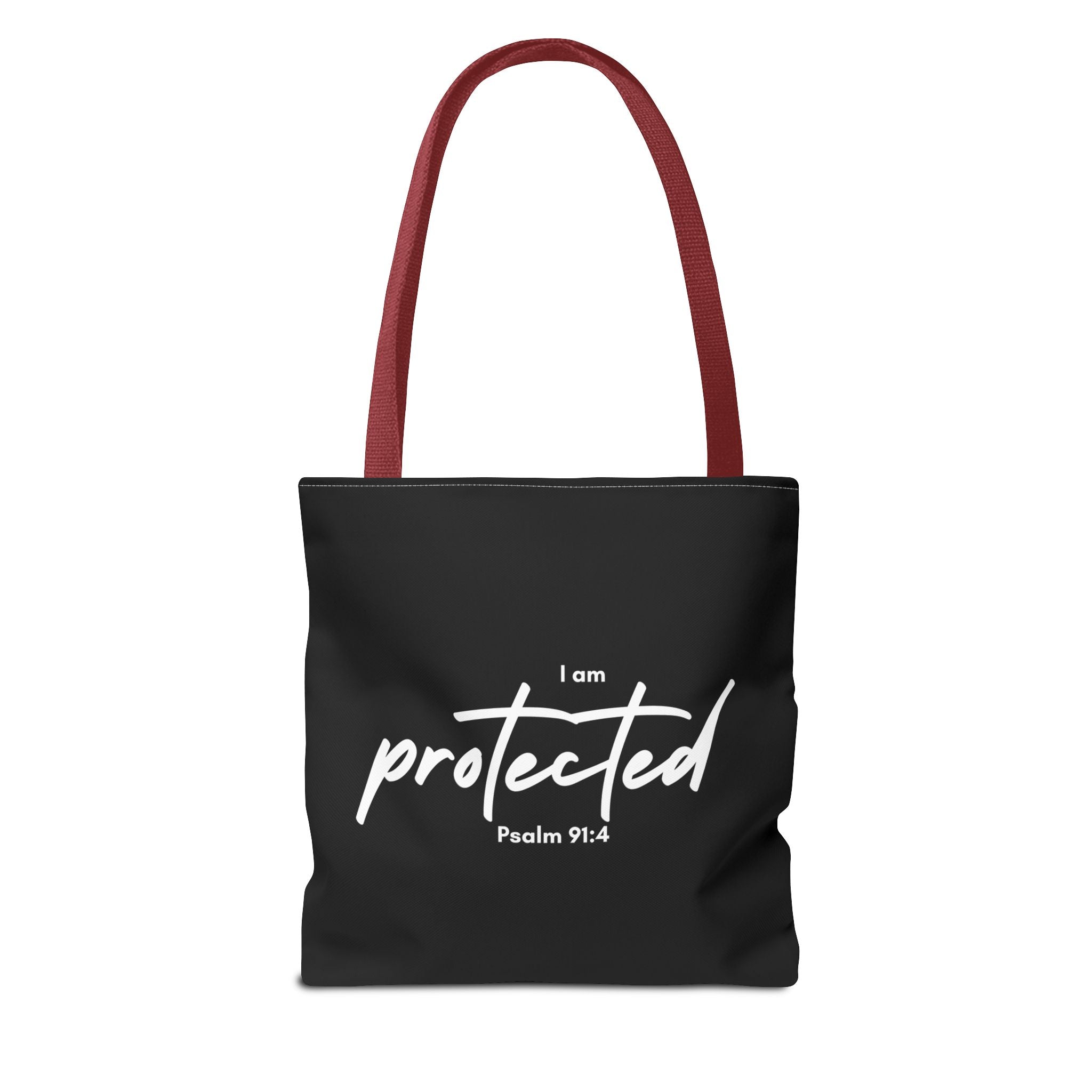 I Am Protected Tote Bag — Psalm 91:4 Christian Scripture Canvas Tote | Faith-Based Carryall