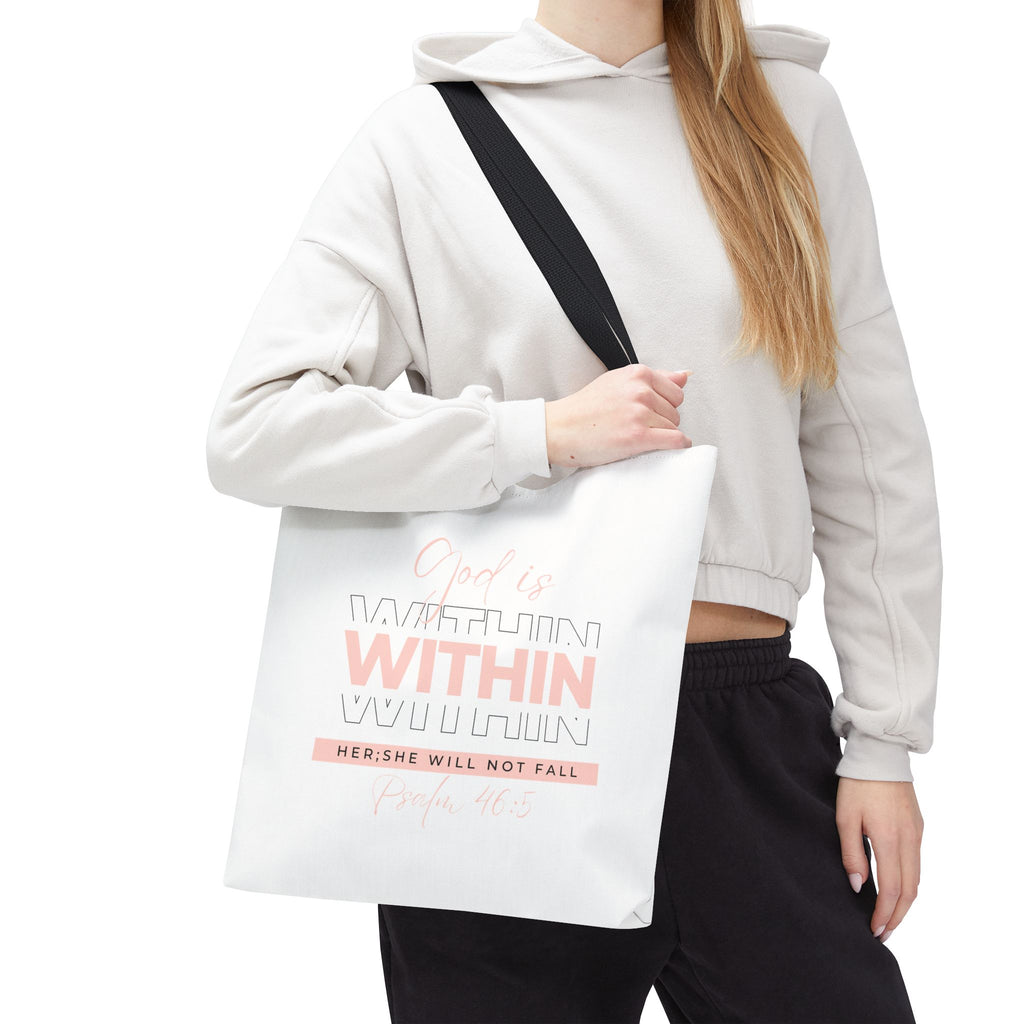 God Is Within Her Tote Bag – Psalm 46:5 Christian Scripture Tote for Women