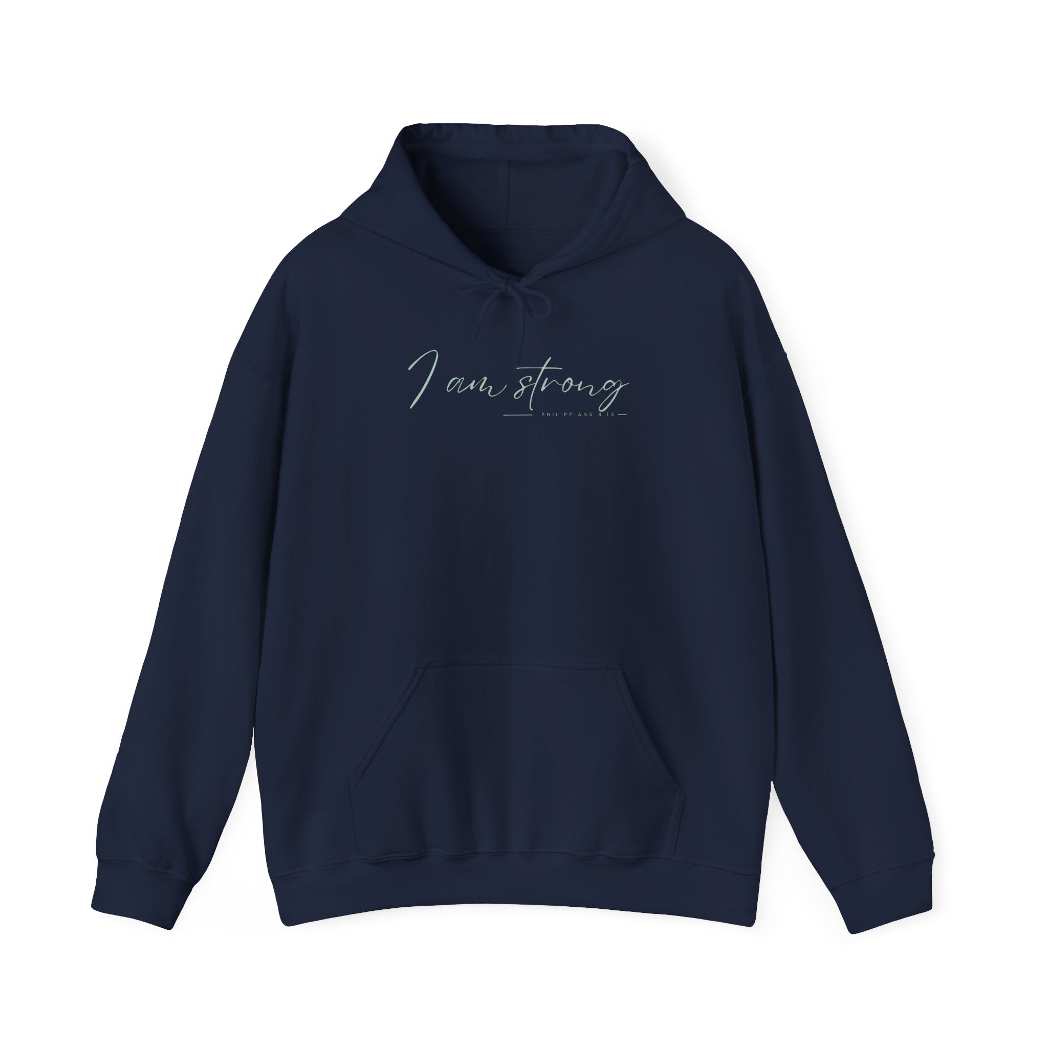 I Am Strong Hoodie – Philippians 4:13 Christian Unisex Faith Sweatshirt
