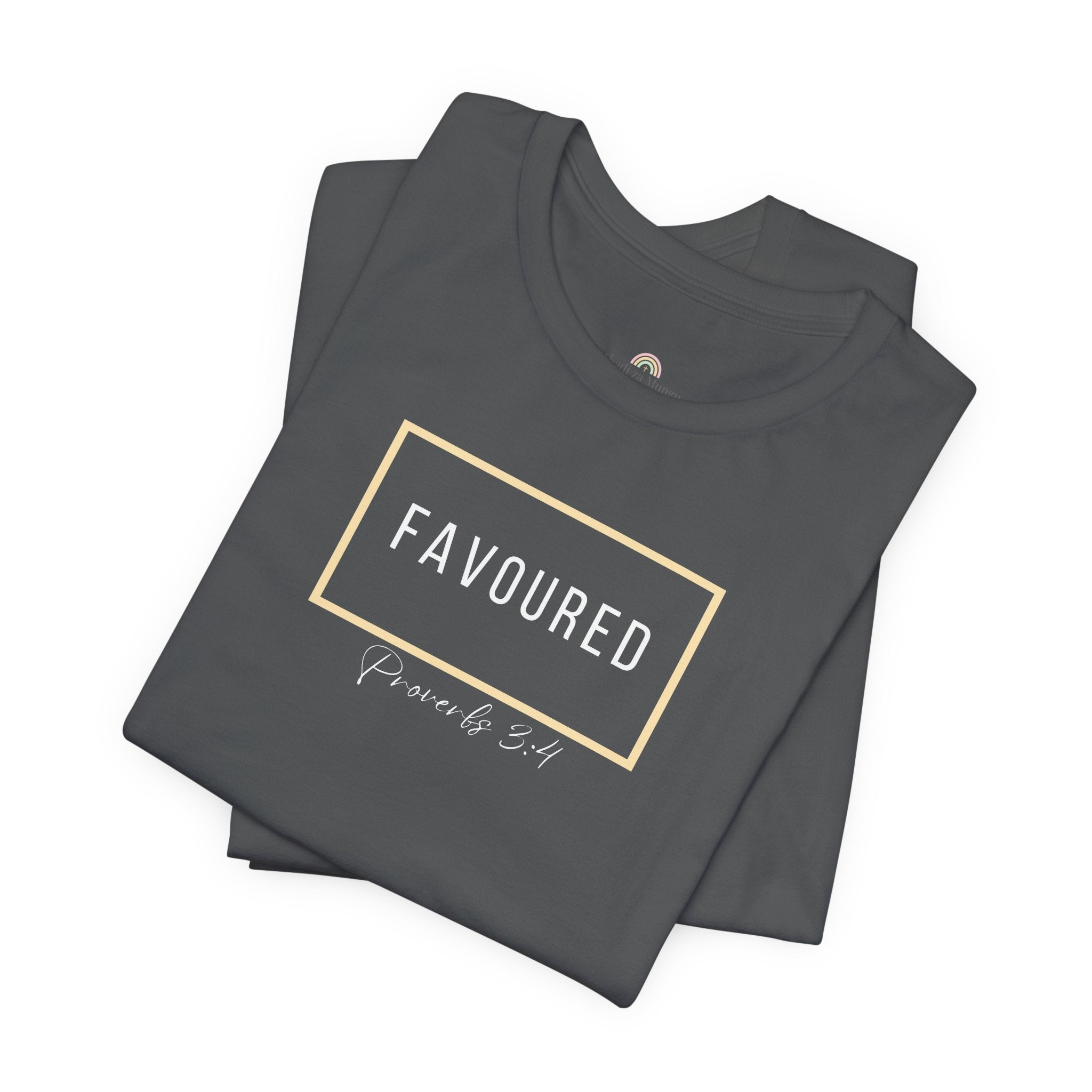 Favoured Christian T-Shirt – Proverbs 3:4 Scripture Tee | Faith-Based Unisex Shirt
