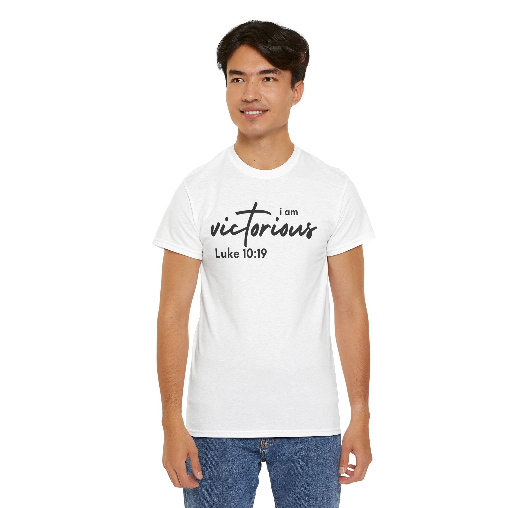 I Am Victorious Christian T-Shirt – Luke 10:19 Scripture Tee | Faith-Based Apparel