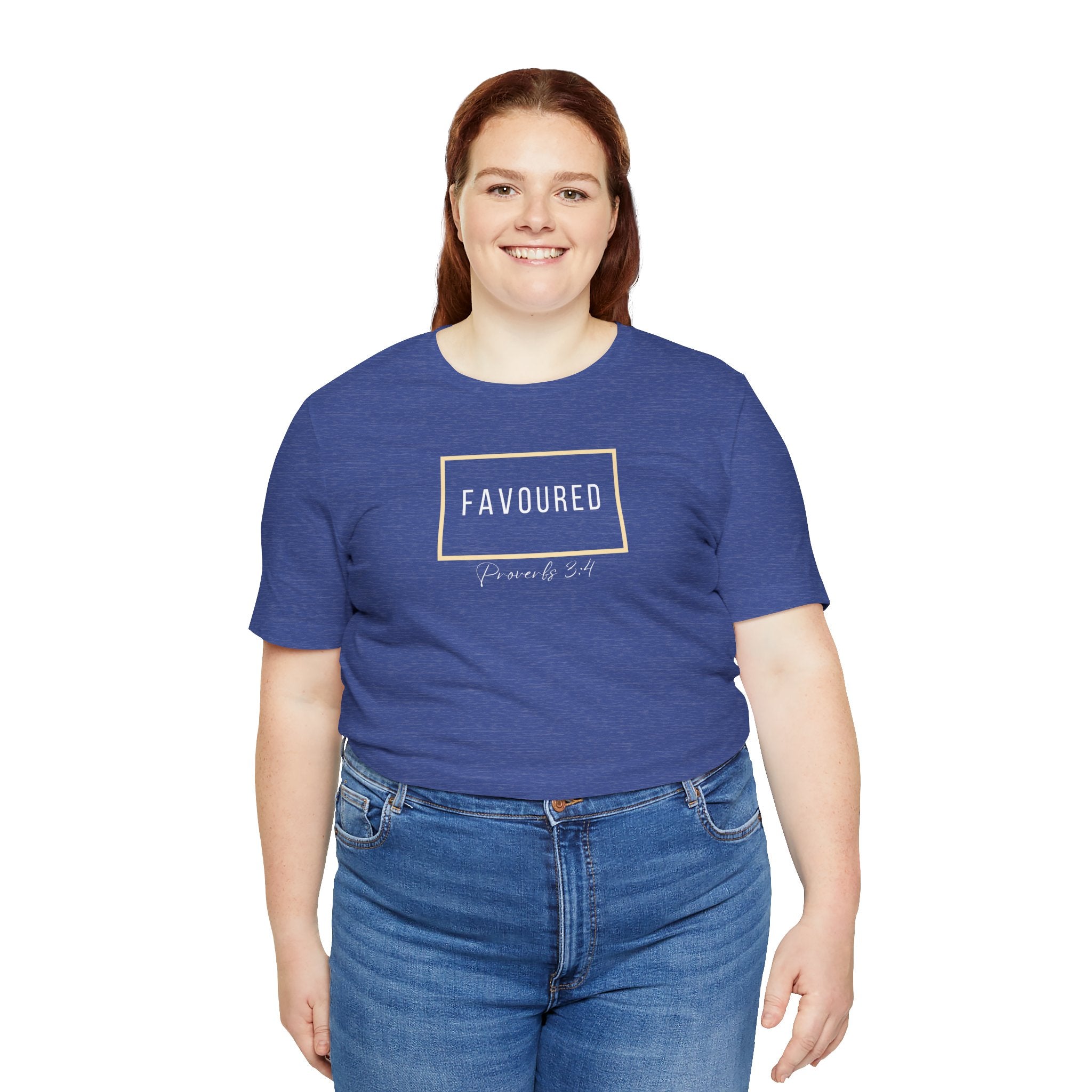 Favoured Christian T-Shirt – Proverbs 3:4 Scripture Tee | Faith-Based Unisex Shirt