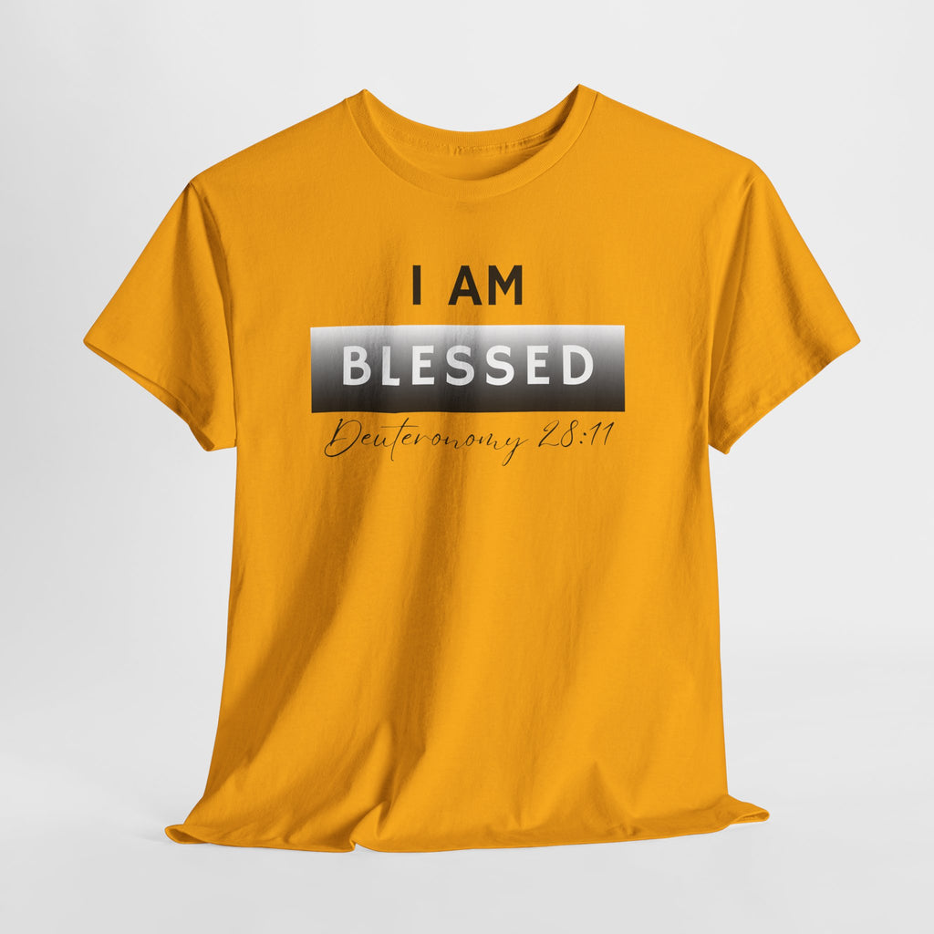 I Am Blessed Christian T-Shirt — Deuteronomy 28:11 Scripture Faith Tee
