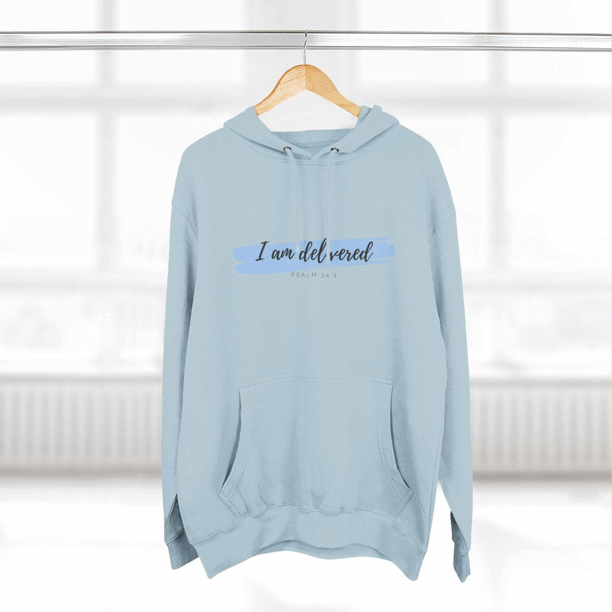 I Am Delivered Christian Hoodie — Psalm 34:4 Faith Hoodie | Inspirational Scripture Pullover | Unisex Christian Apparel
