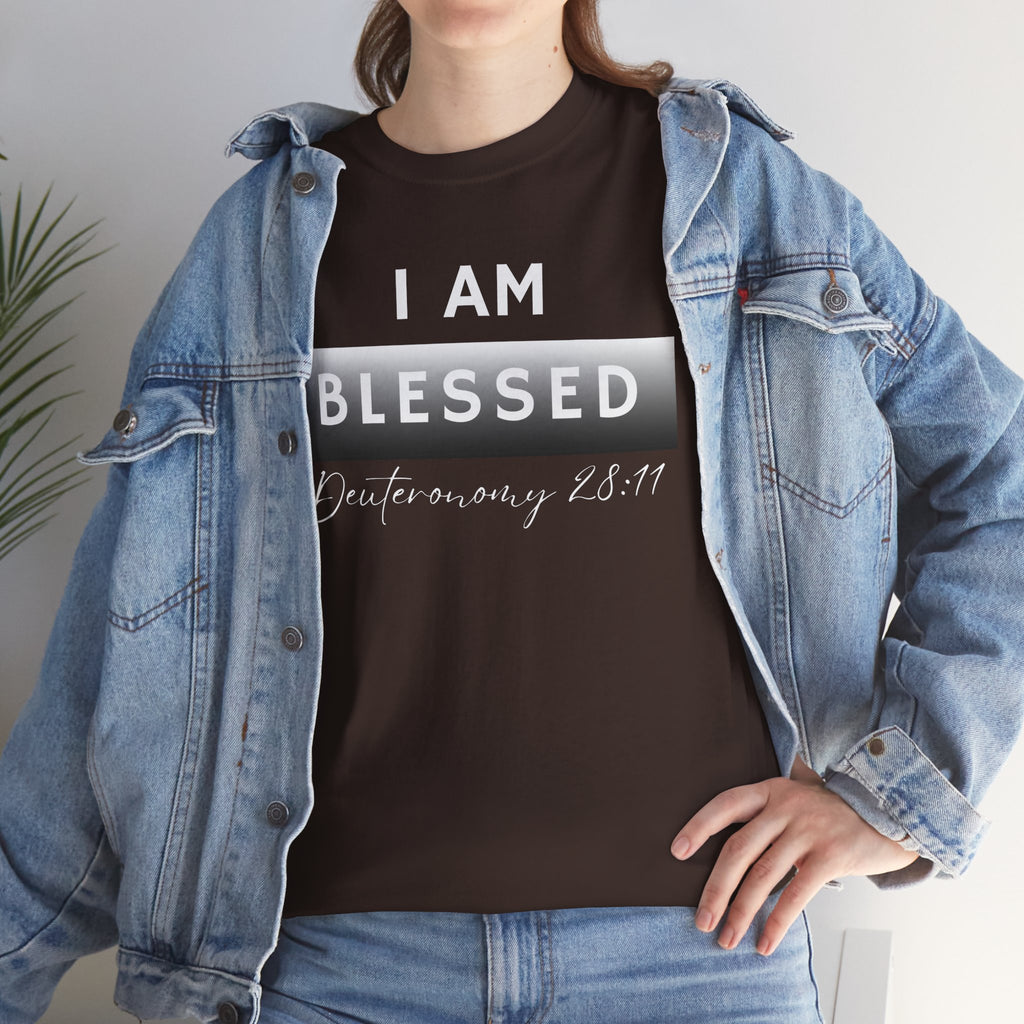 I Am Blessed Christian T-Shirt — Deuteronomy 28:11 Scripture Faith Tee (2)