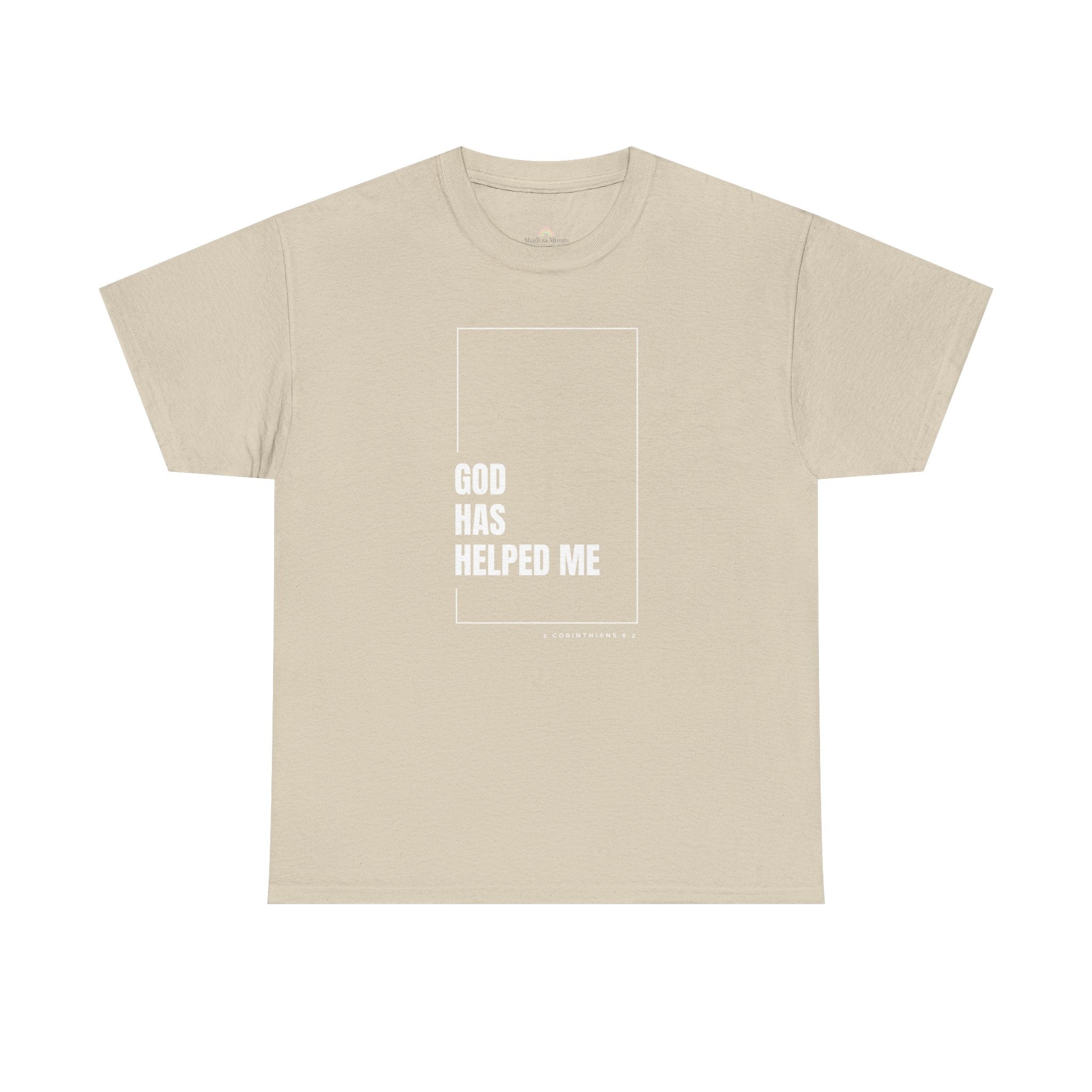 God Has Helped Me Christian T-Shirt – 2 Corinthians 6:2 Faith Tee | Unisex Heavy Cotton Shirt