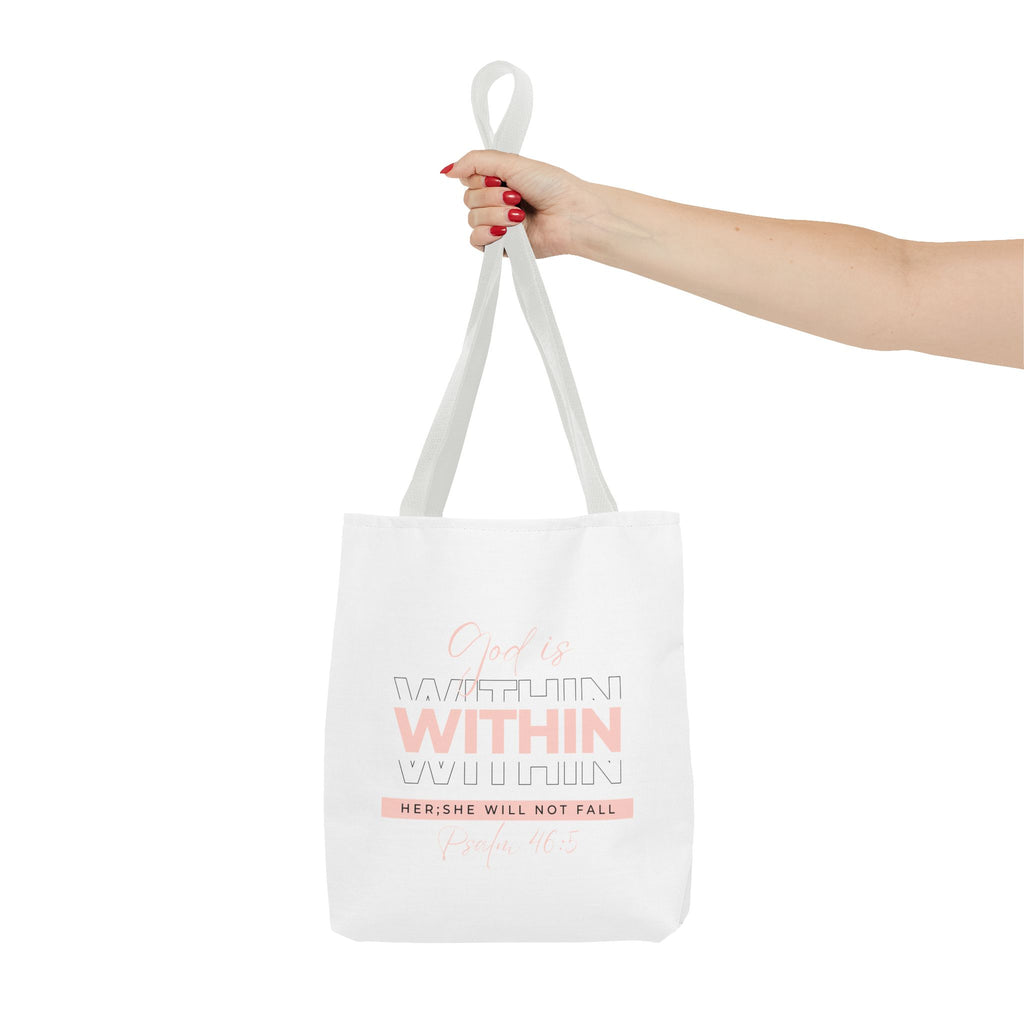 God Is Within Her Tote Bag – Psalm 46:5 Christian Scripture Tote for Women