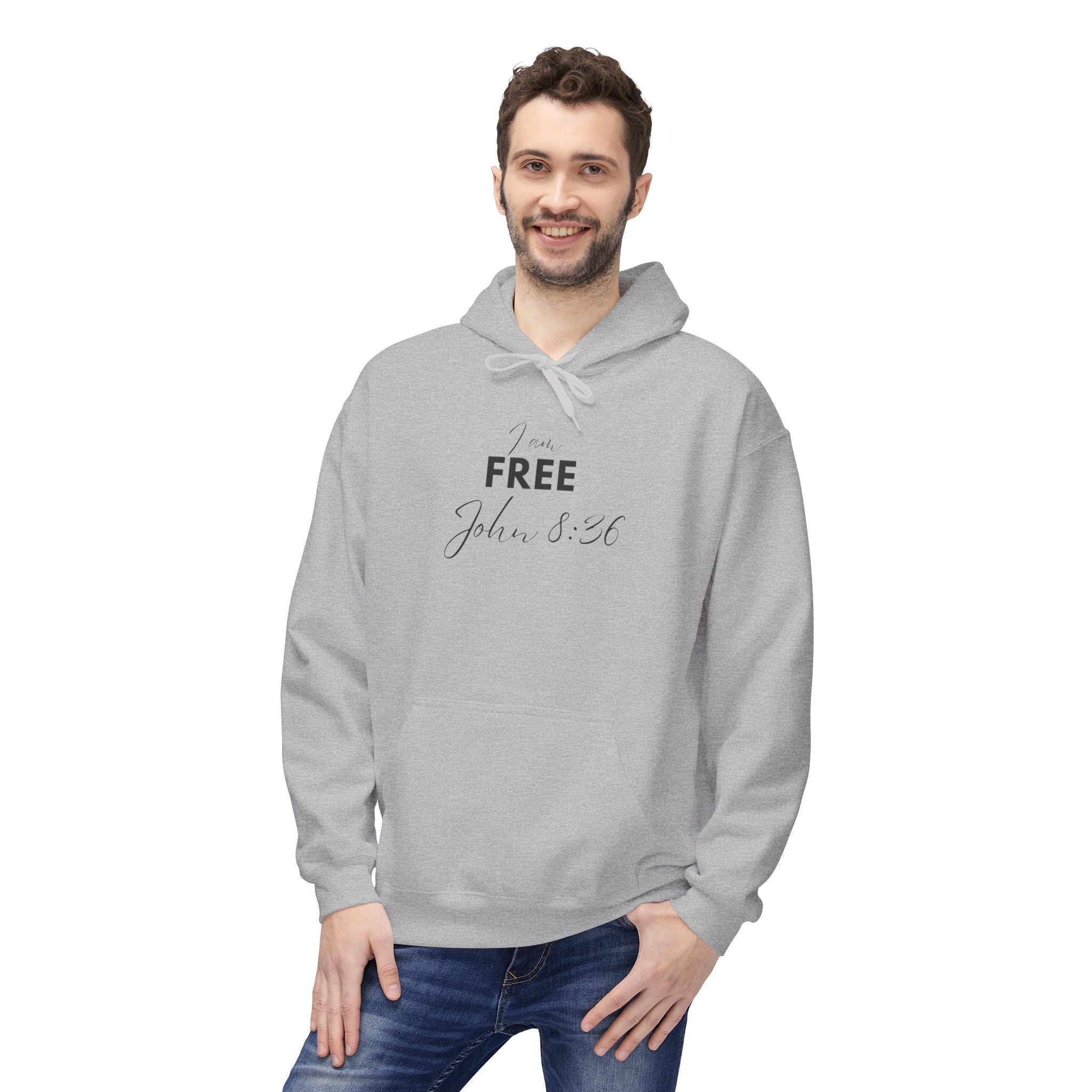 I Am Free Hoodie – John 8:36 Christian Scripture Hoodie | Faith-Based Inspirational Pullover
