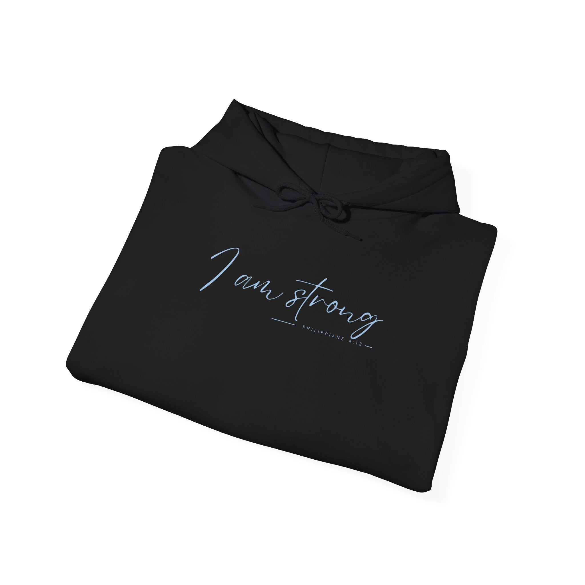 I Am Strong Hoodie – Philippians 4:13 Christian Unisex Faith Sweatshirt