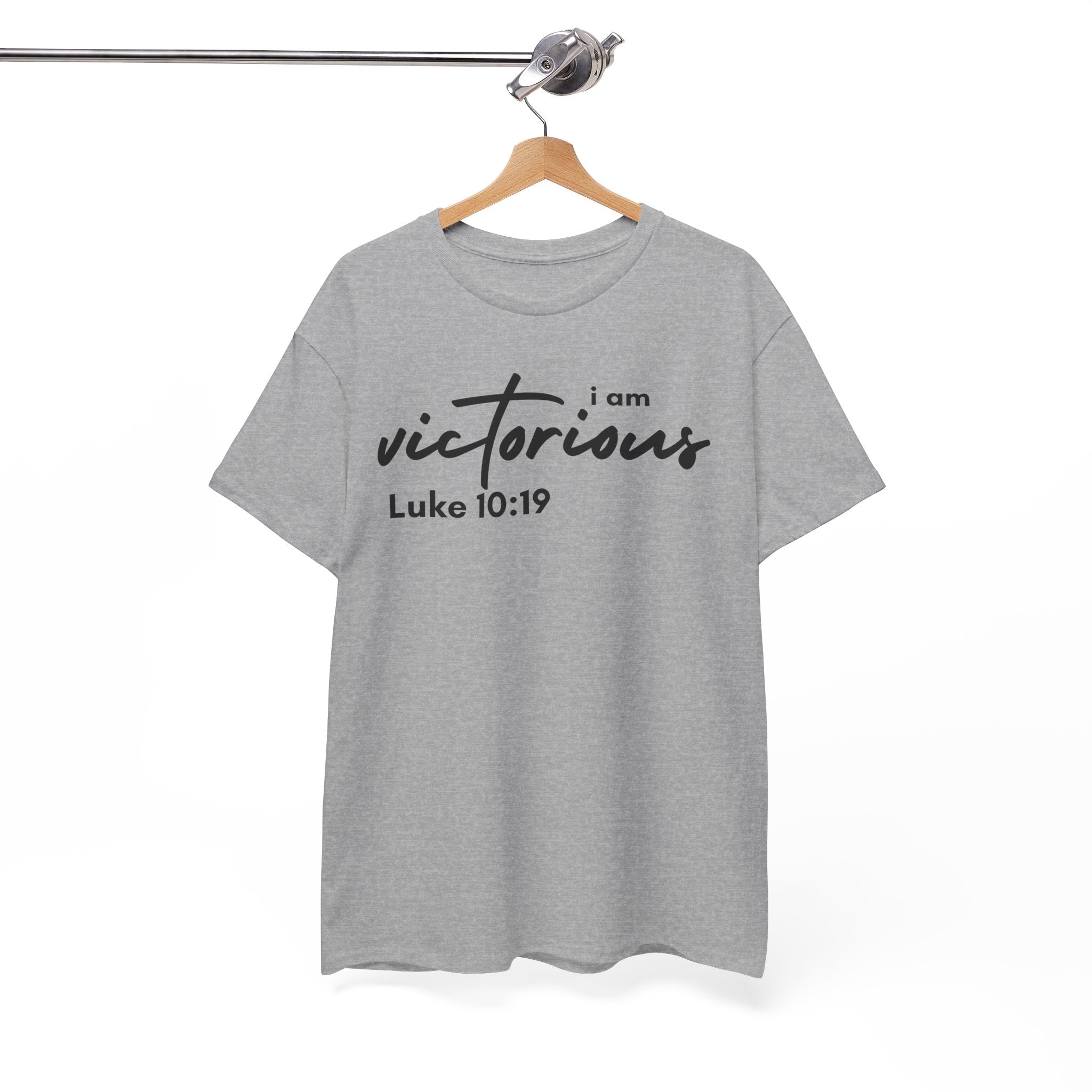 I Am Victorious Christian T-Shirt – Luke 10:19 Scripture Tee | Faith-Based Apparel