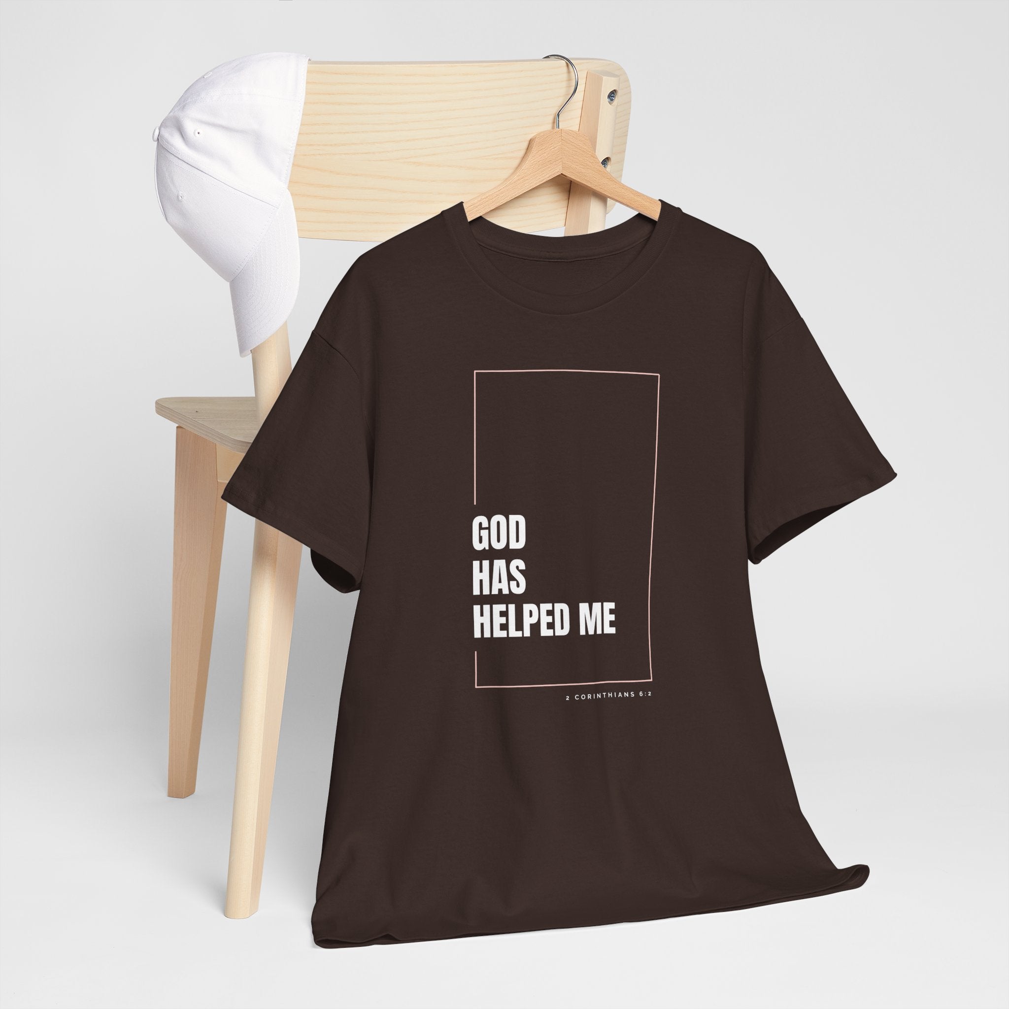 God Has Helped Me Christian T-Shirt – 2 Corinthians 6:2 Faith Tee | Unisex Heavy Cotton Shirt