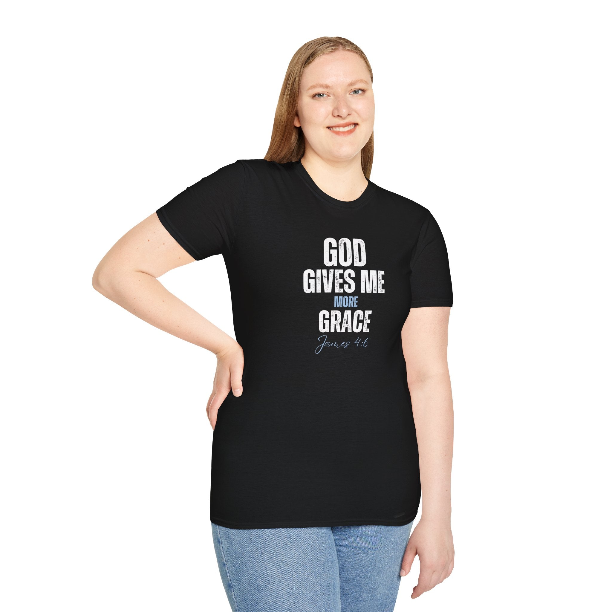 God Gives Me More Grace T-Shirt — James 4:6 Christian Scripture Tee