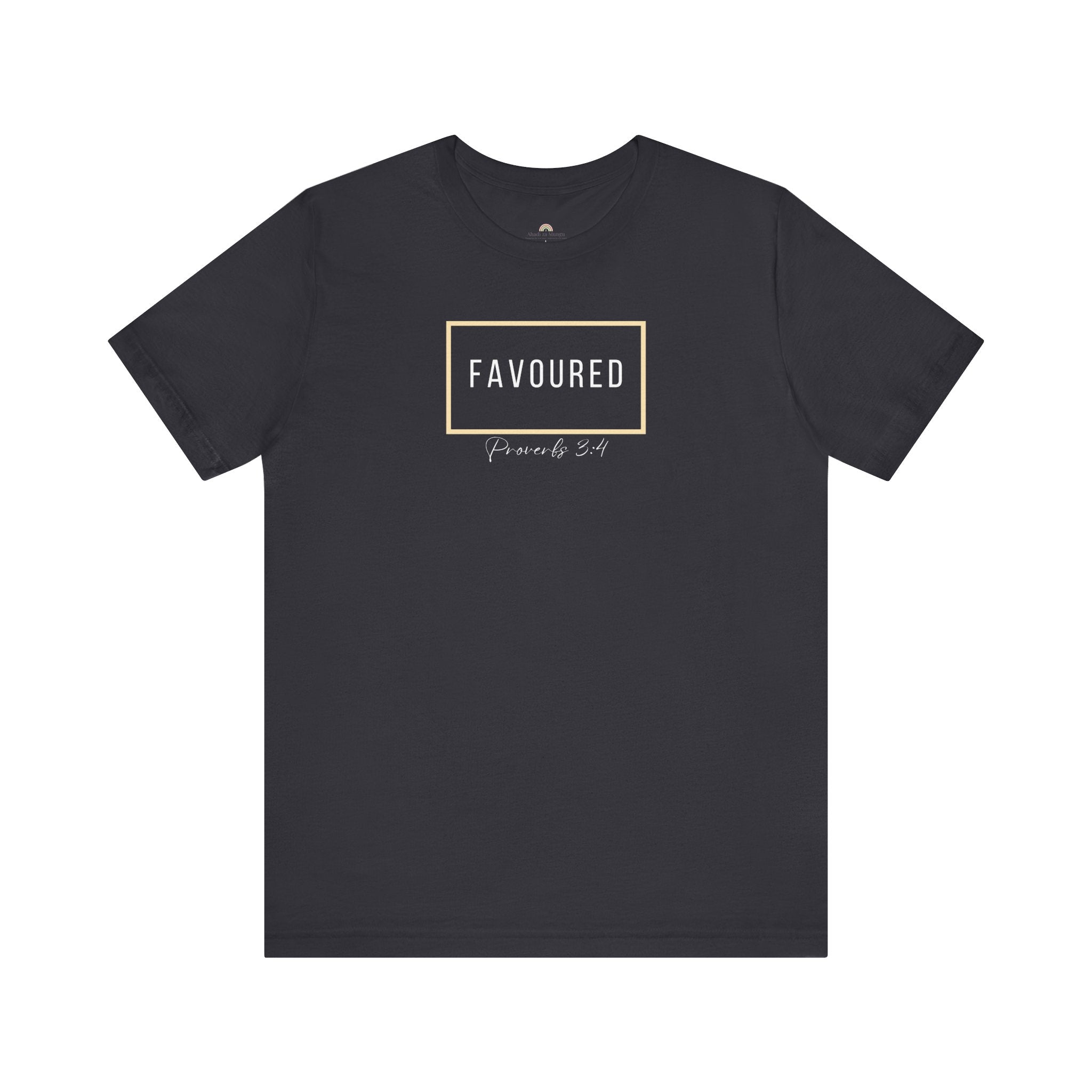 Favoured Christian T-Shirt – Proverbs 3:4 Scripture Tee | Faith-Based Unisex Shirt
